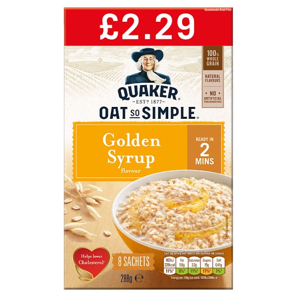 Quaker Oat So Simple Golden Syrup 8 Sachets A Taste of Home