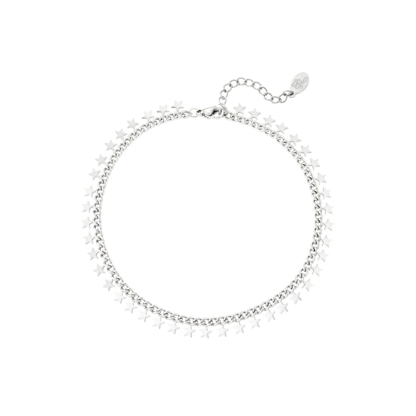 Hidzo armband - Sterren - Stainless steel - 19cm - Zilverkleurig