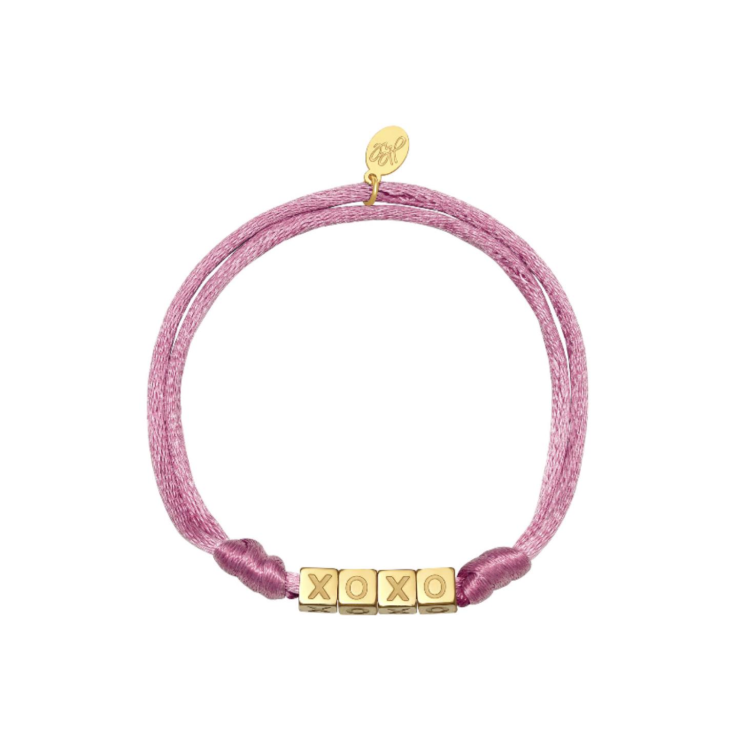 Armband - Licht roze - XOXO - Liefde