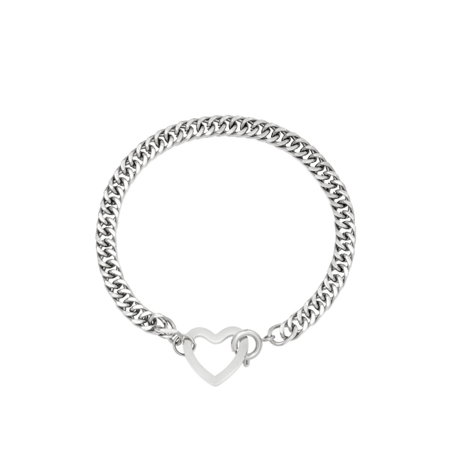 Armband Love - RVS - 18,5 cm - Zilver