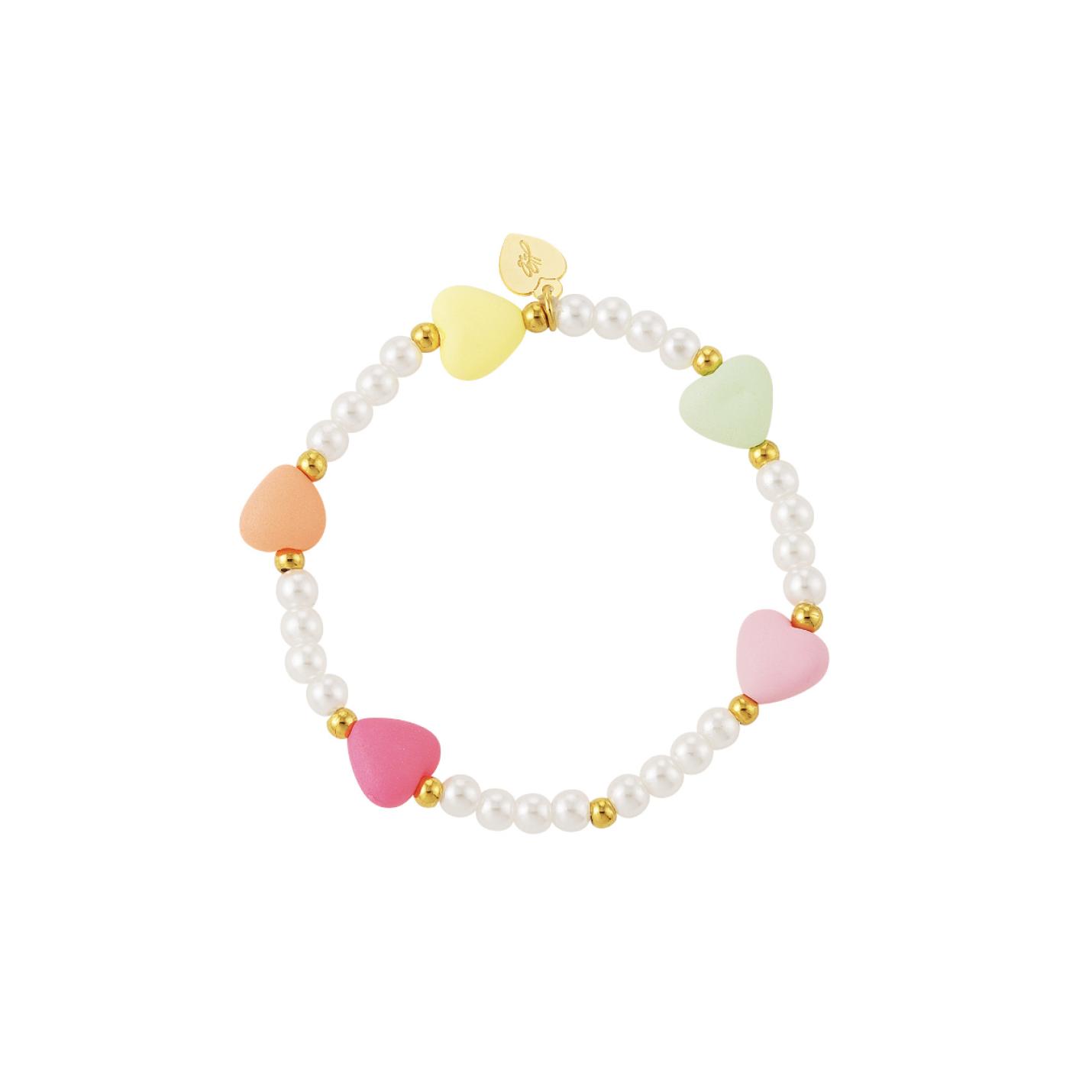 Hidzo armband - Hartjes & Parels - Kids