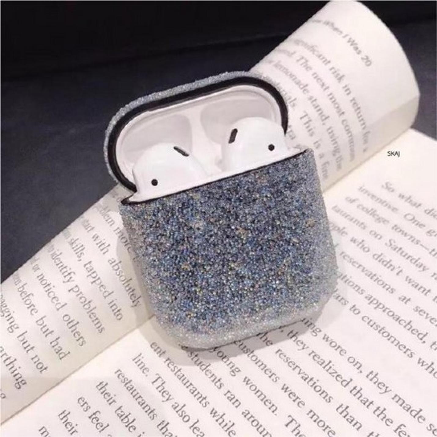 Hidzo hoes voor Apple's Airpods - Hard Case - Glitter - Zwart