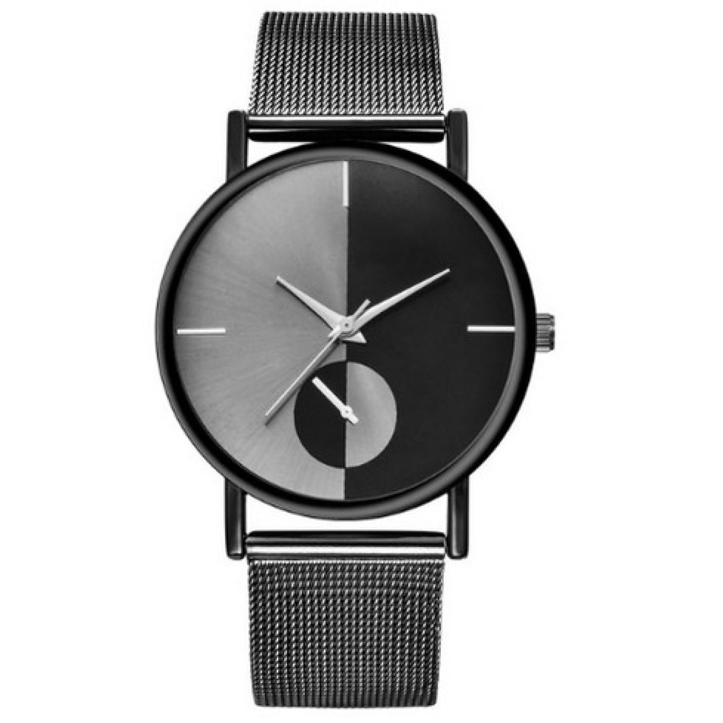 Hidzo Horloge Bowake ø 37 mm - Zwart/Zwart - Inclusief horlogedoosje