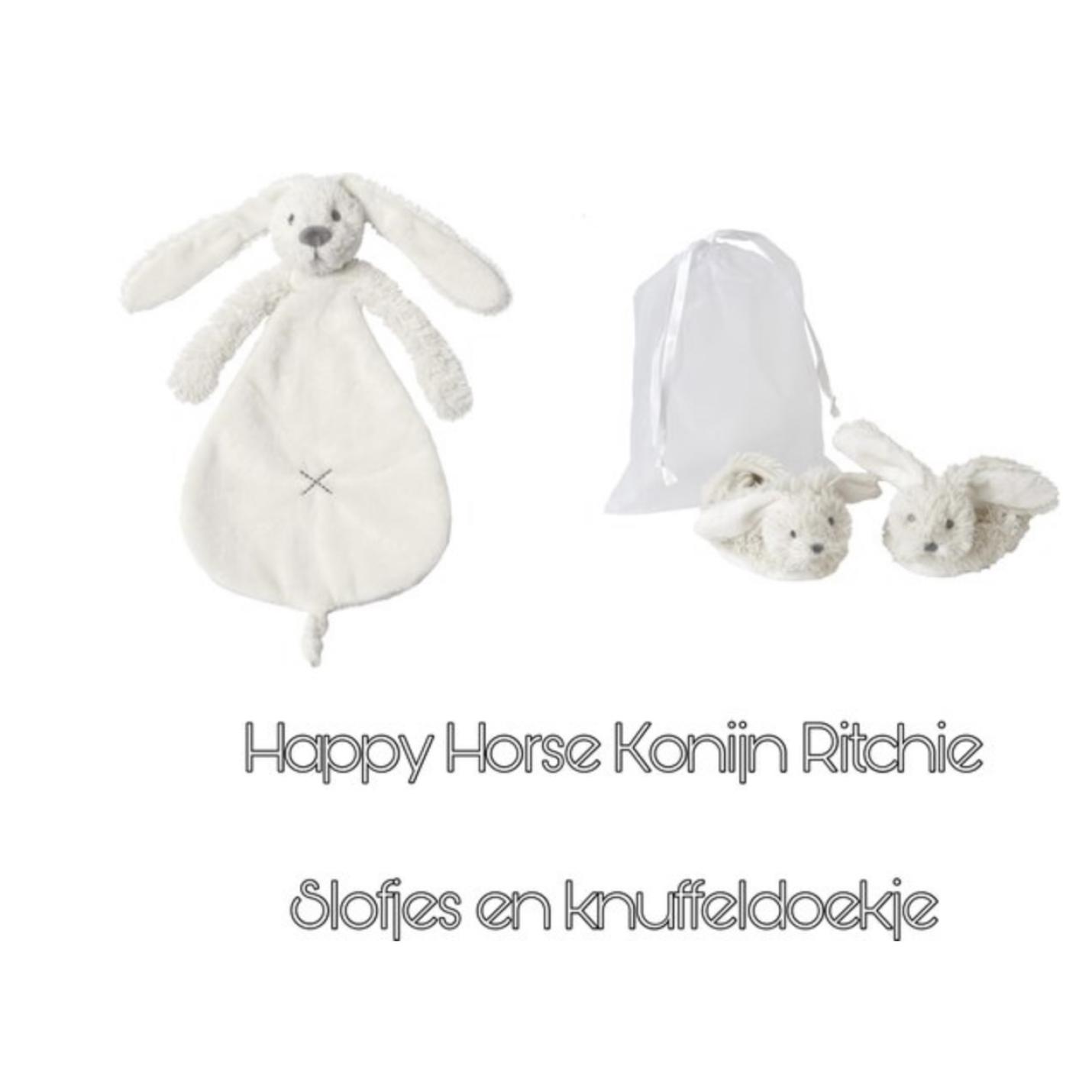 veld ik draag kleding Bitterheid Happy Horse konijn Richie * slofjes en knuffeldoekje* wit Bylout |  Webshoplocatie.nl