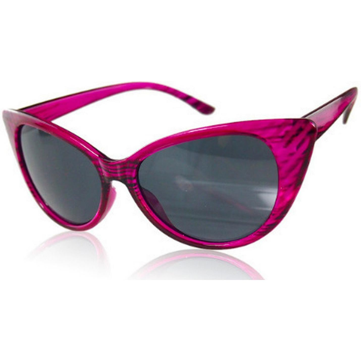 Hidzo Zonnebril Cat Eye Zwart - UV 400 - Roze Glazen