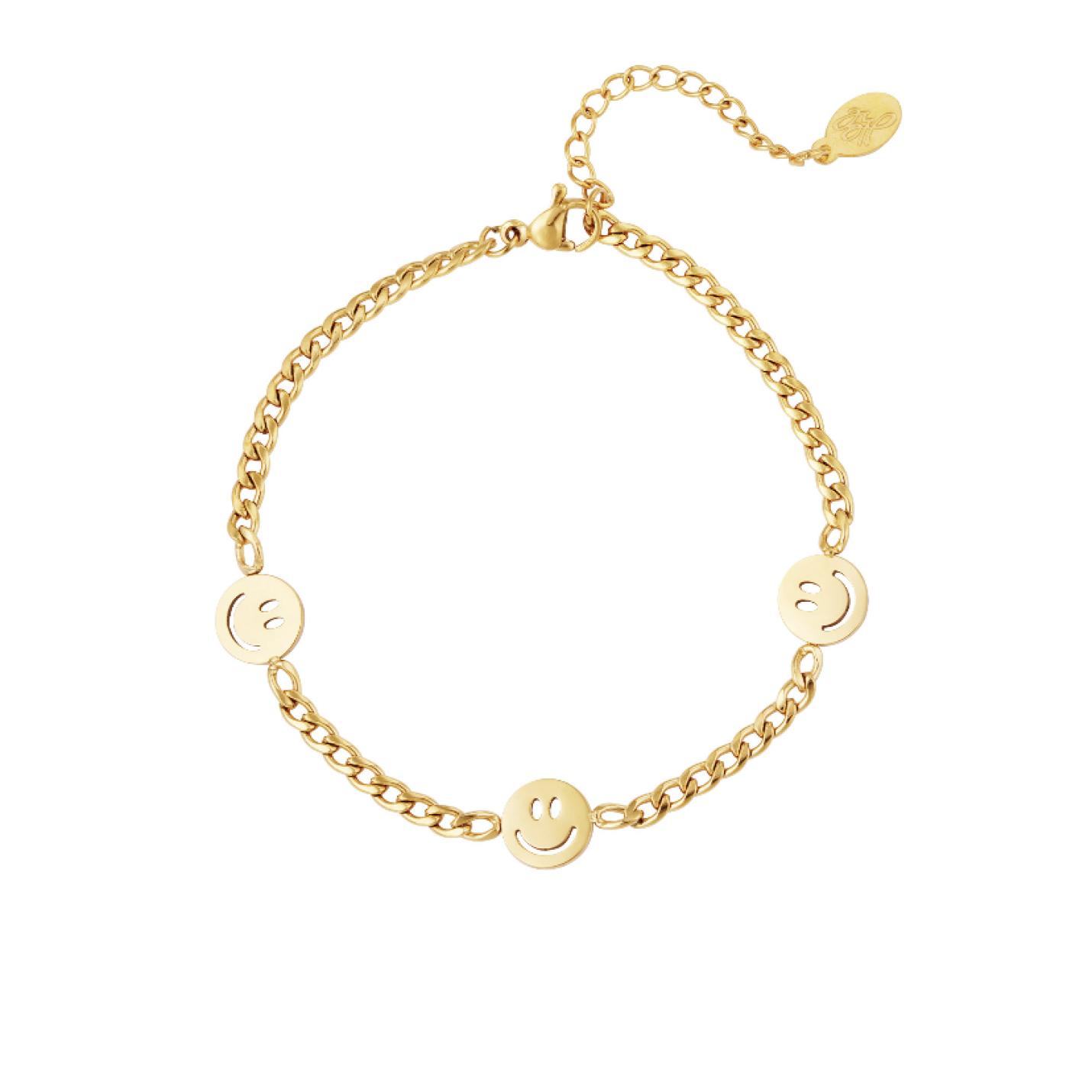 Armband Smiley - Yehwang - Armband - One size - Goud