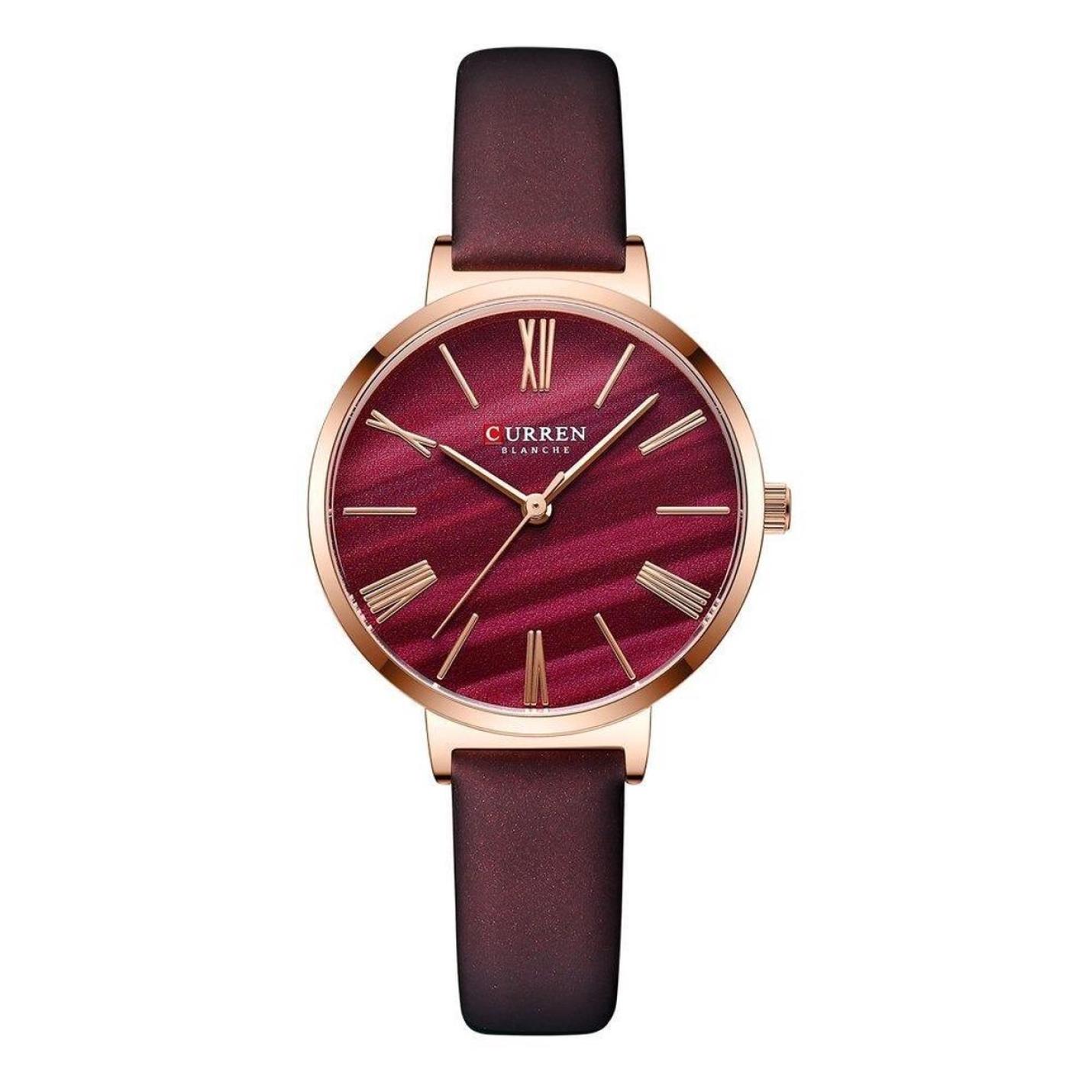 Hidzo Vrouwen Horloge Curren Ø 32 - Rood/Rosé