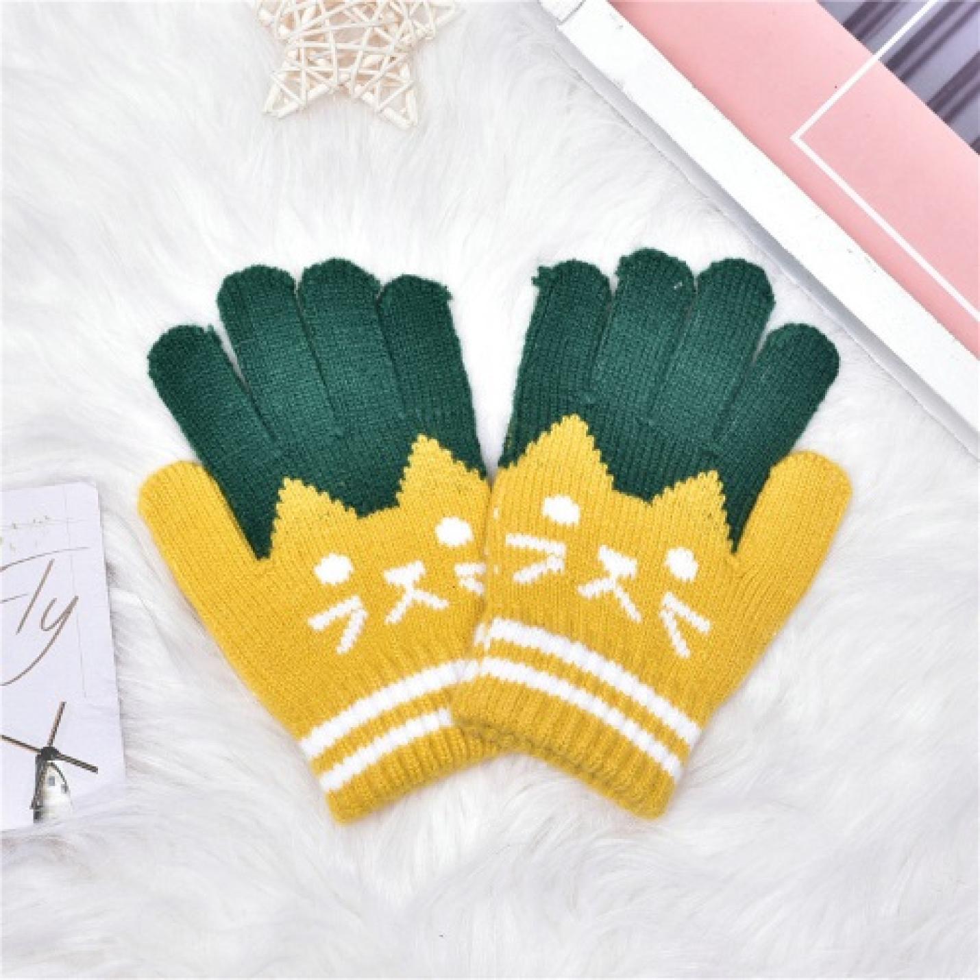 Hidzo Handschoenen - Kinderhandschoenen - Geel/Groen - Touchscreen