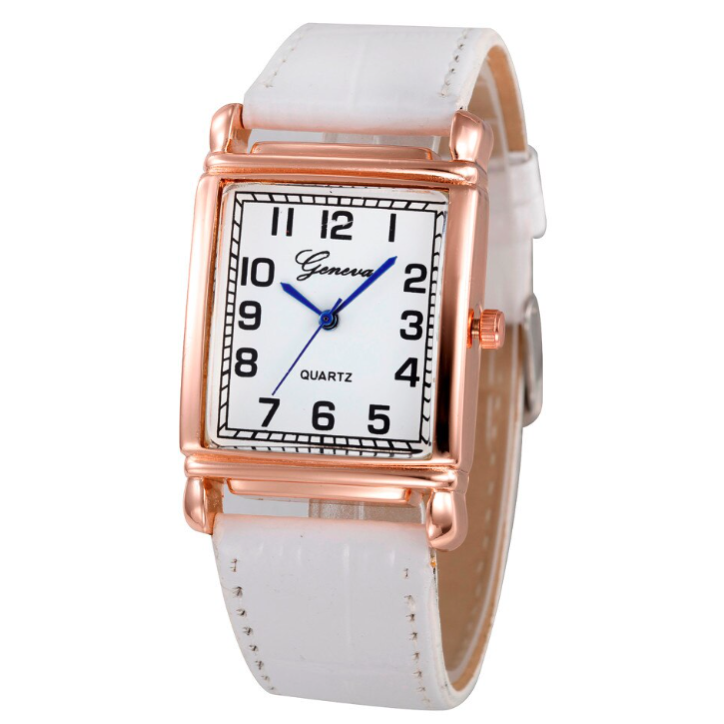 Hidzo Horloge Geneva Quartz Ø 37/29 - Wit - Kunstleer