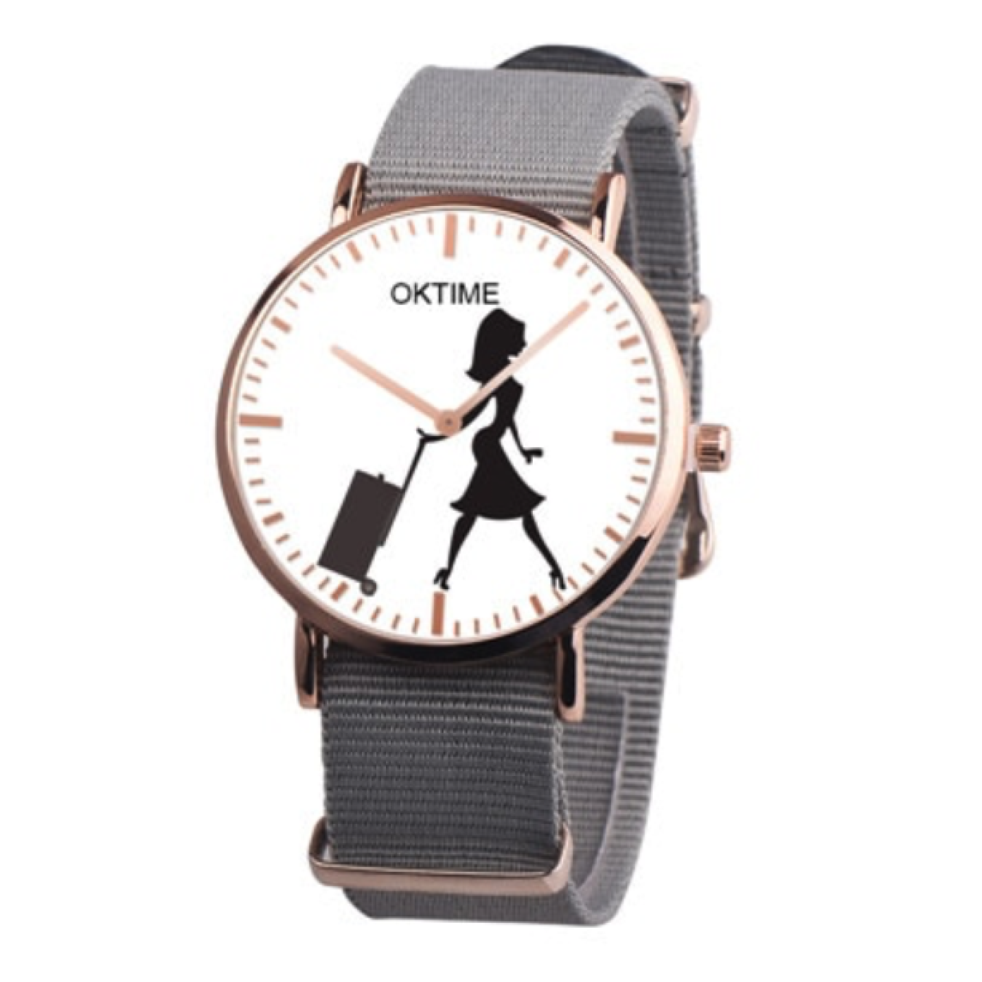 Hidzo Horloge Oktime Reizen Ø 41 - Grijs