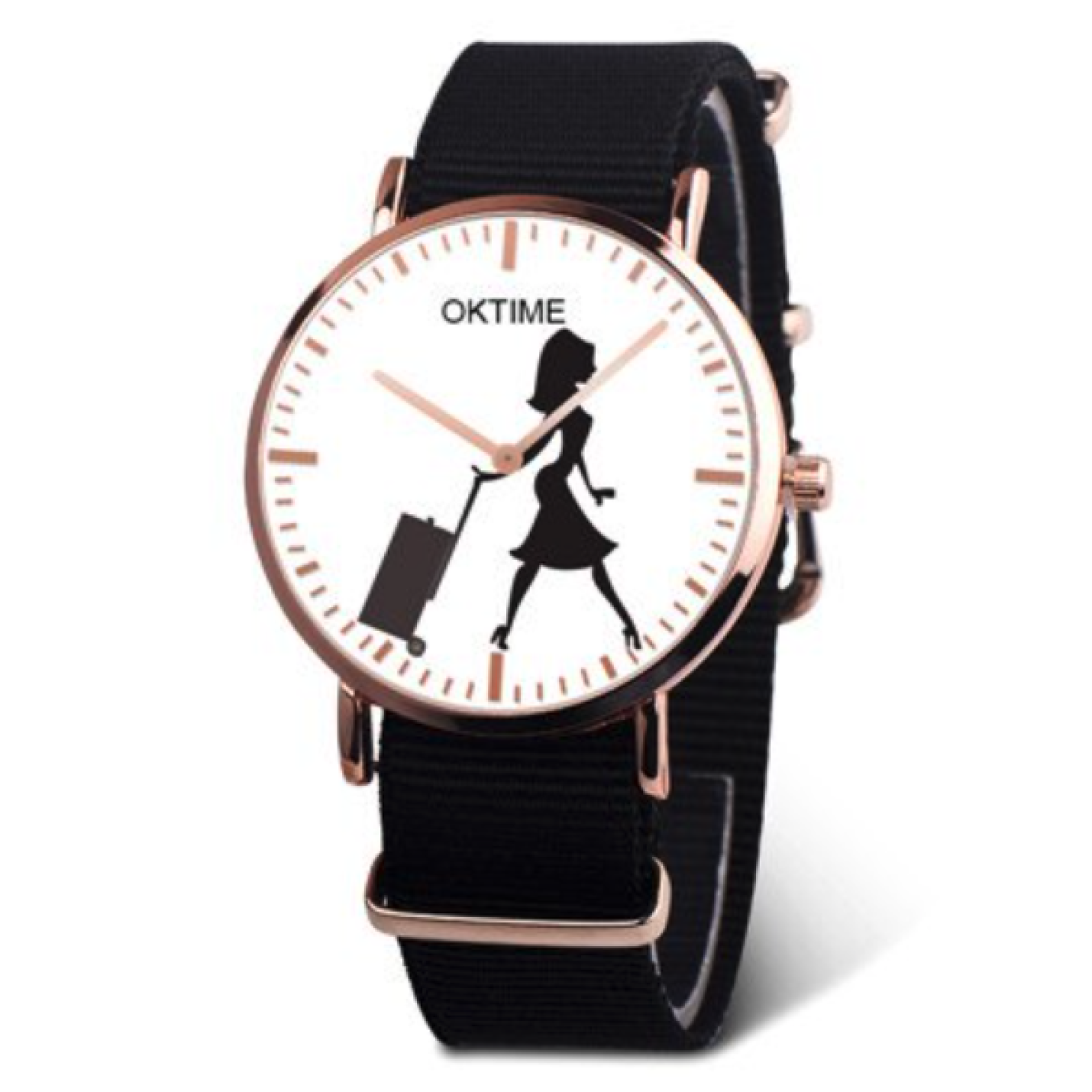 Hidzo Horloge Oktime Reizen Ø 41 - Zwart