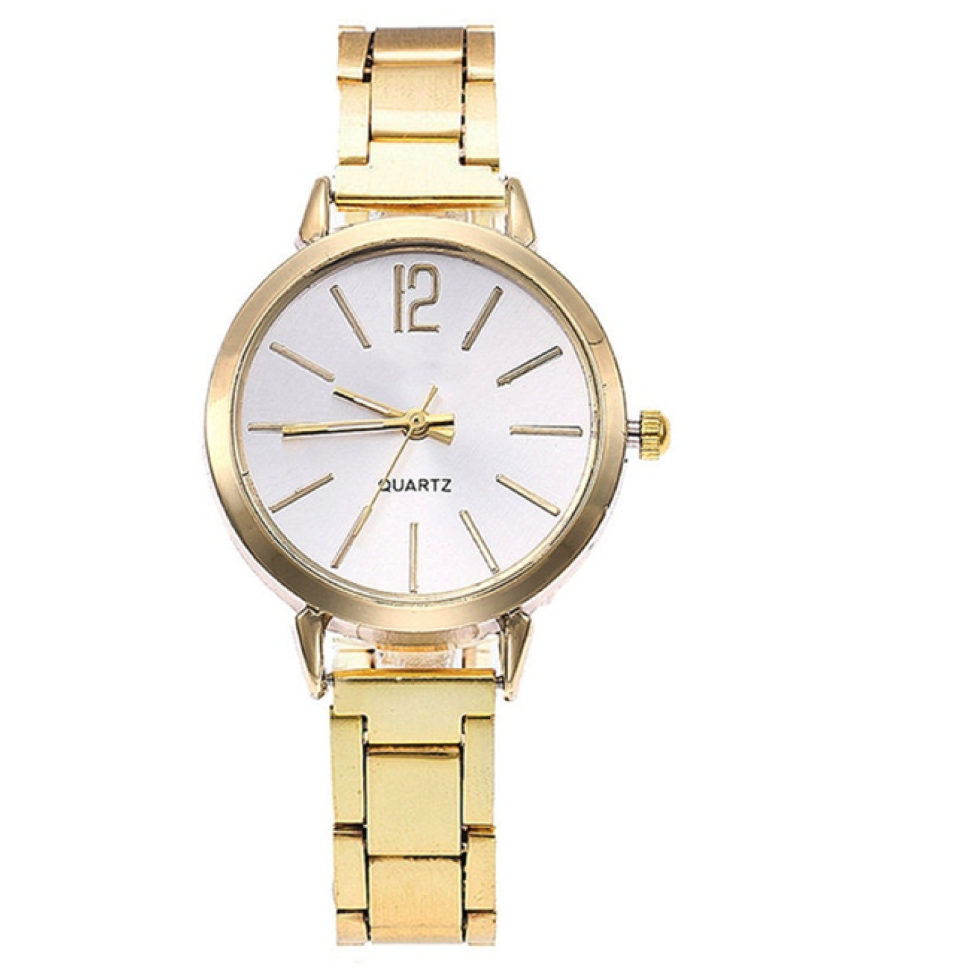 Hidzo Horloge Quartz Ø 29 - Goud/Wit - Staal