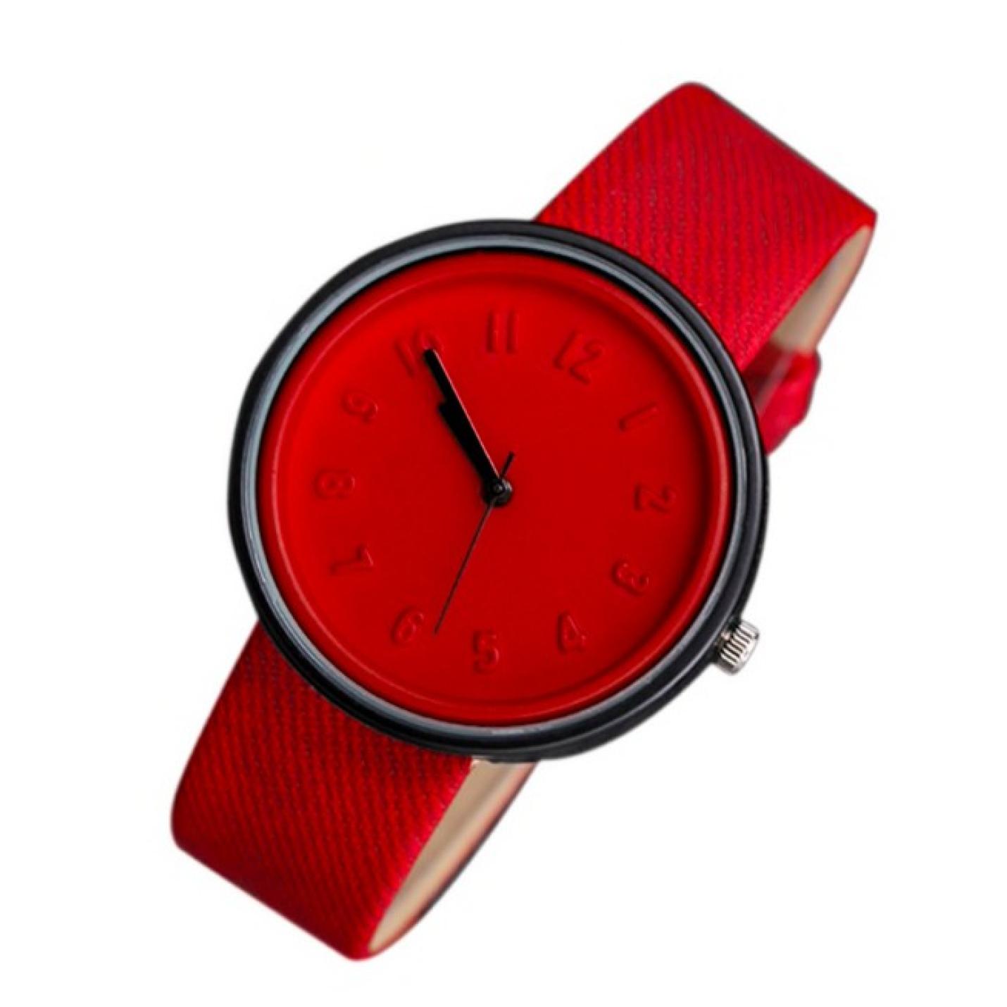 Hidzo Horloge - ø 37 mm - Rood - Kunststof