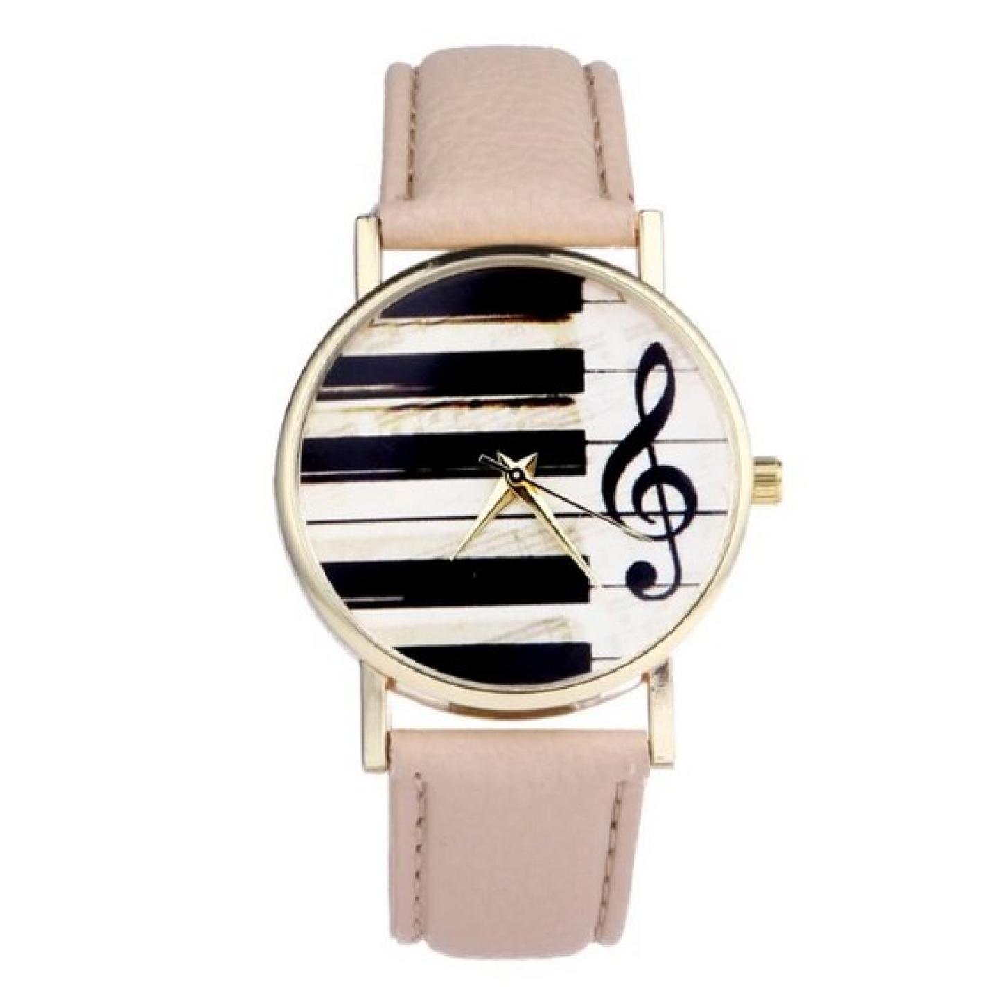 Hidzo Horloge Piano - Ø 37 mm - Creme - Kunststof