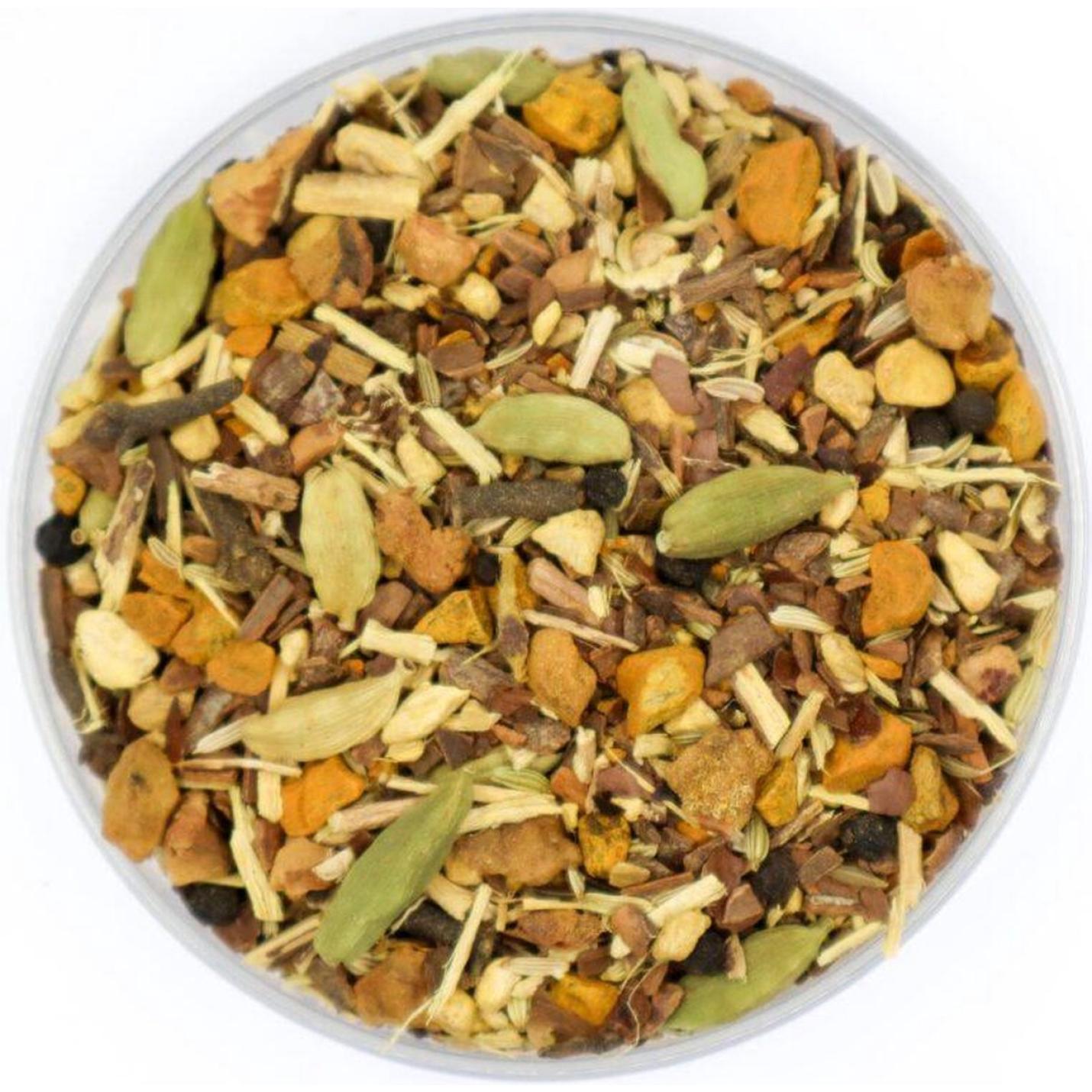 Kurkuma Chai Bio - Losse Thee - Pittig, kruidig en frisse thee - 125 gram Amberpot 1
