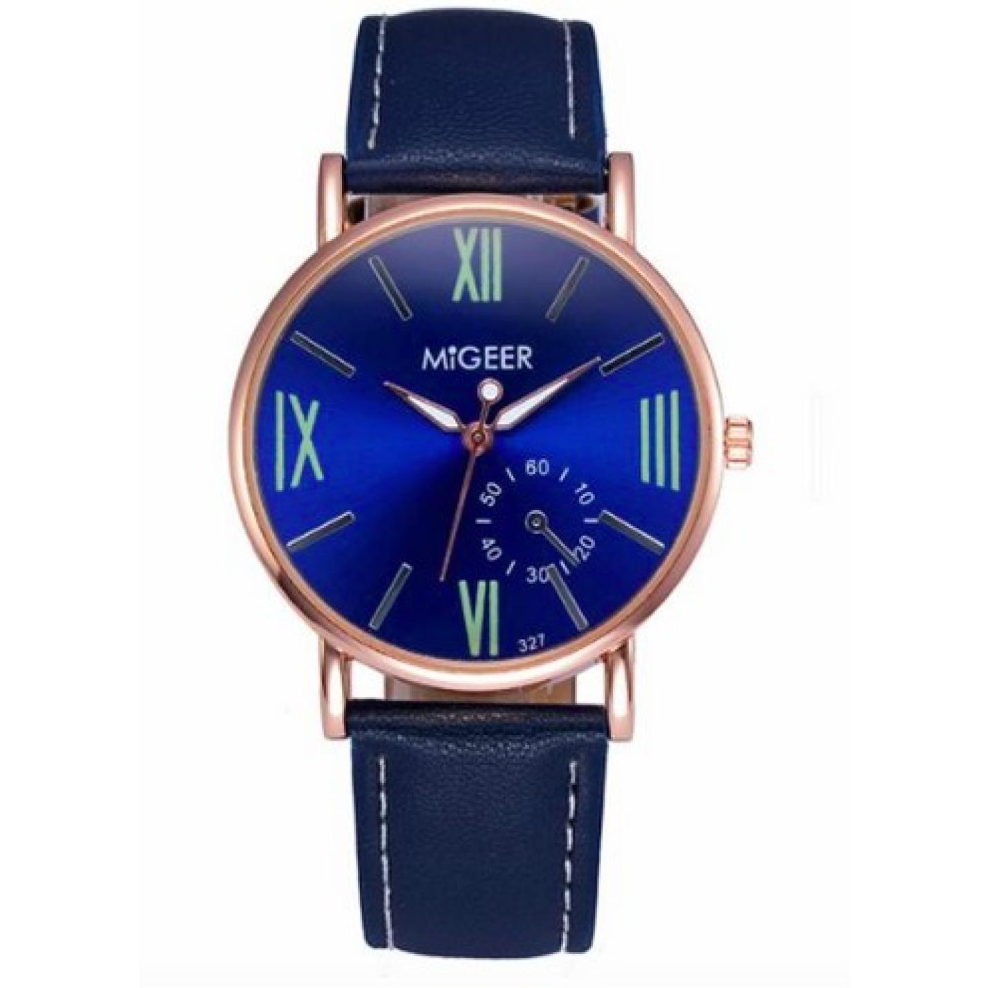 Hidzo Horloge Migeer ø 37 mm - Blauw - Inclusief horlogedoosje