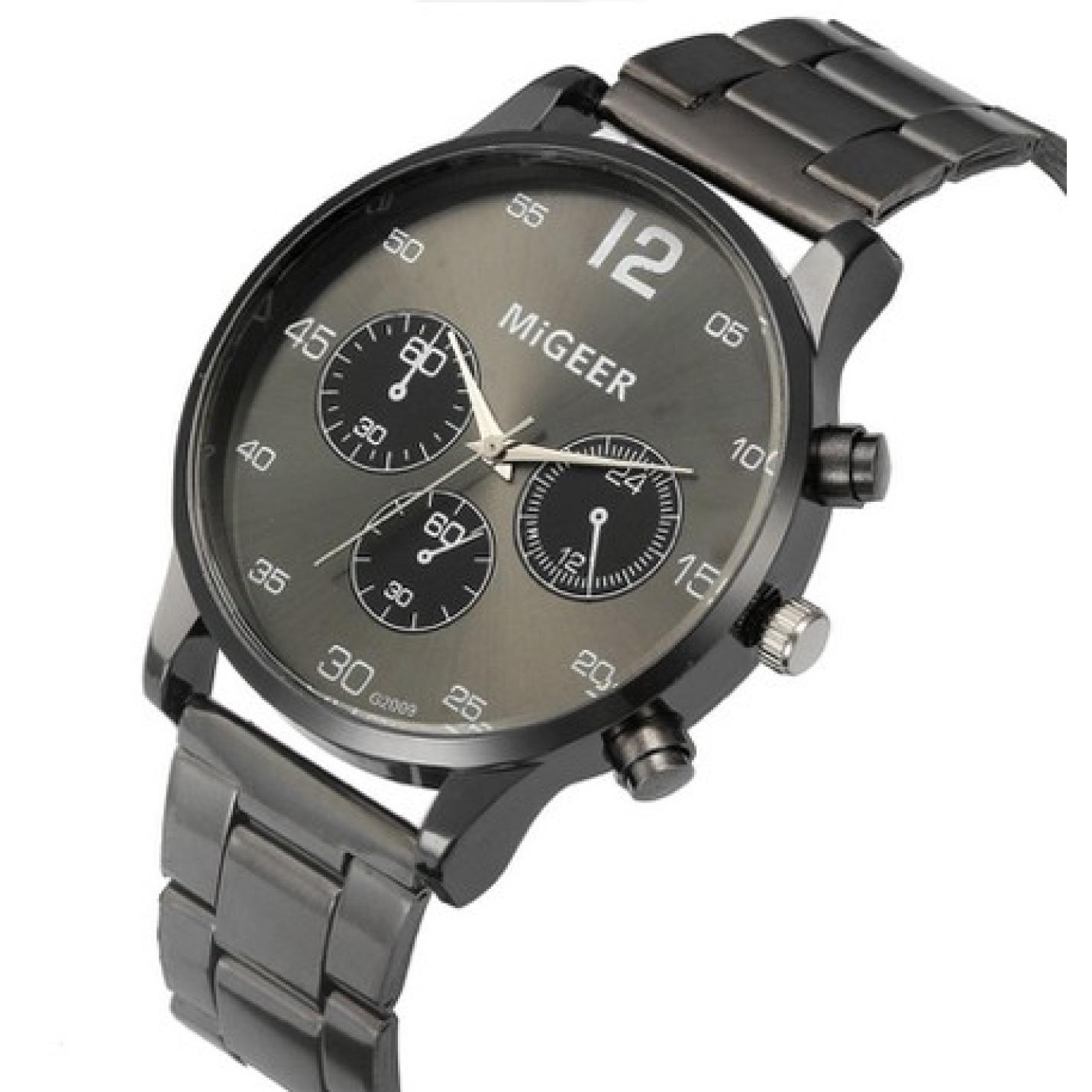 Hidzo Horloge Migeer ø 37 mm - Zwart - Inclusief horlogedoosje