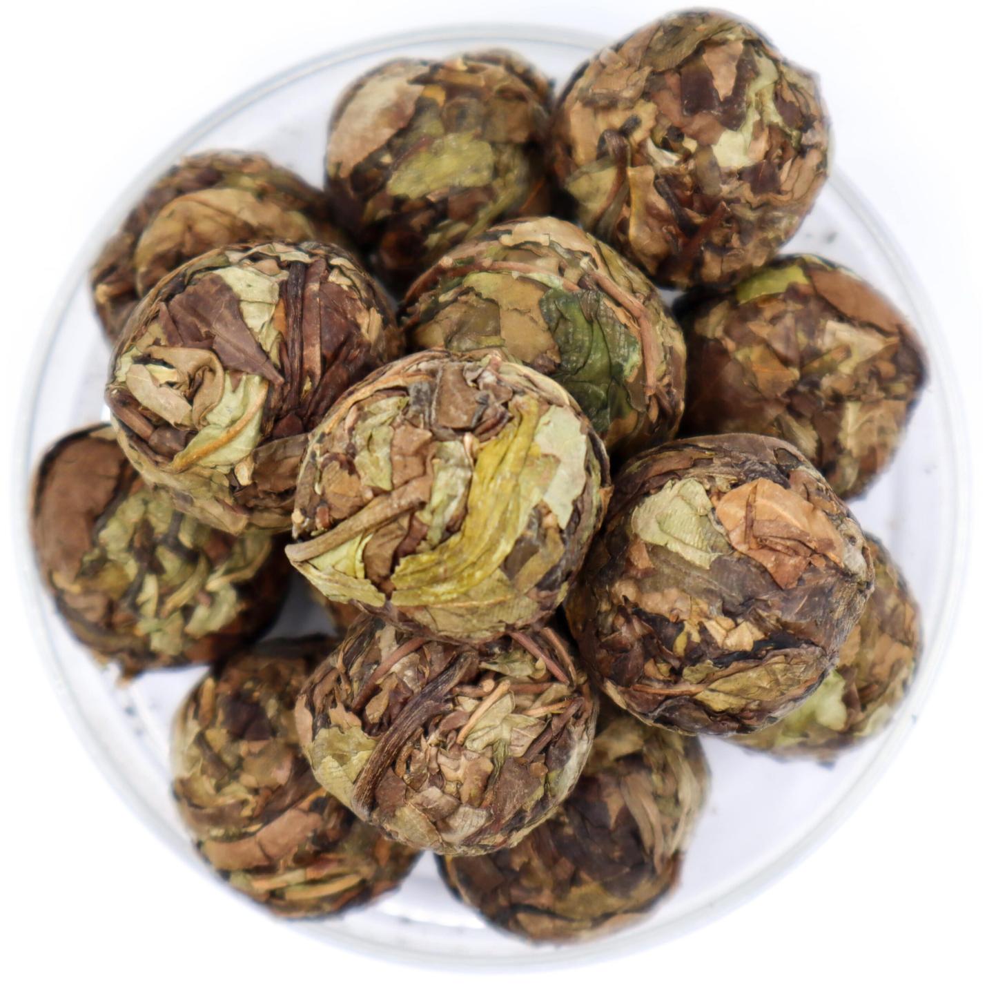 Pi Mu Tan Balls - Losse Thee - Een thee met een zachte en lichte smaak - 120 gram Amberpot