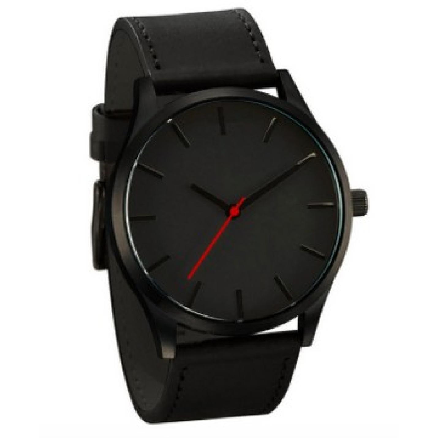 Hidzo Horloge Reloj ø 47 mm - Zwart - Inclusief horlogedoosje