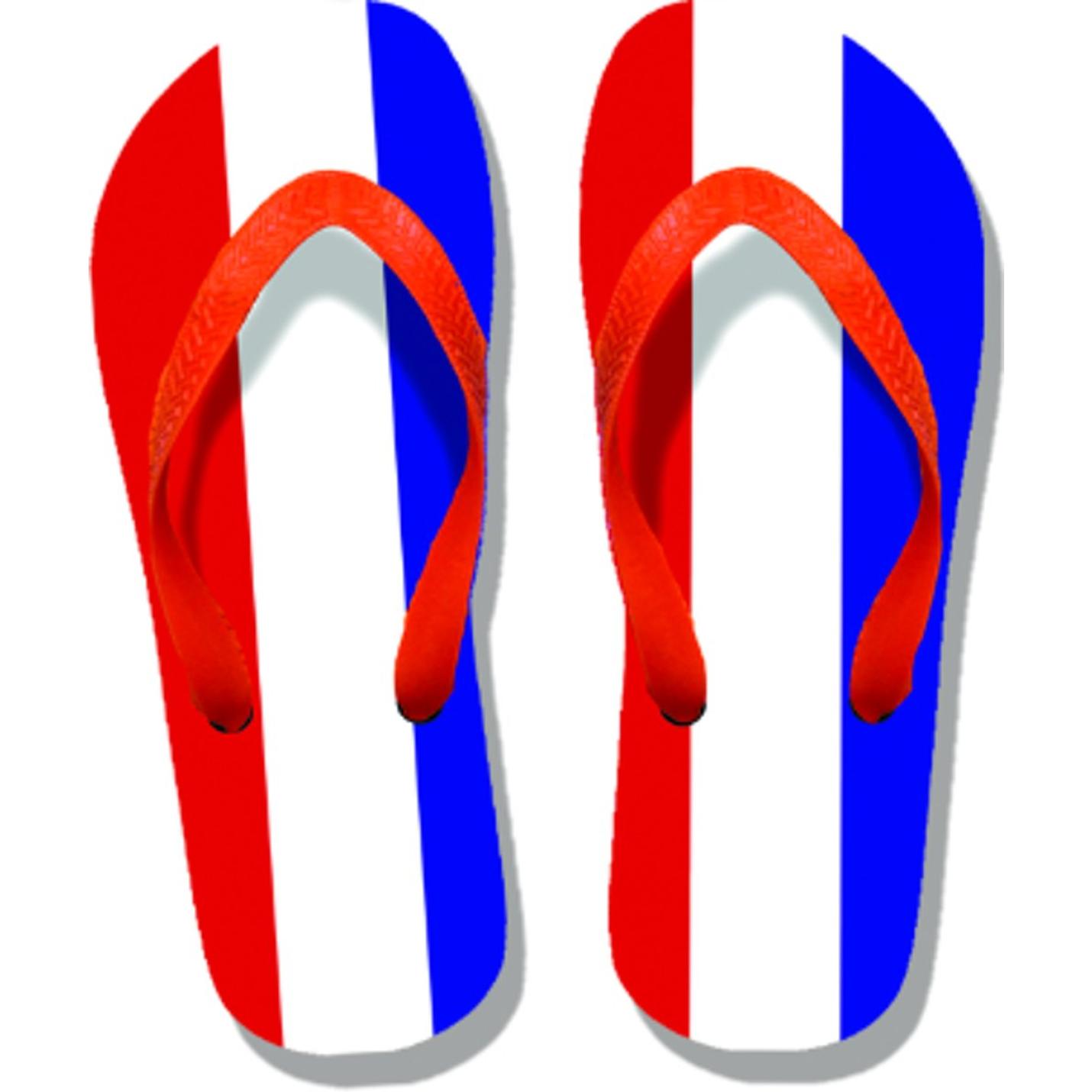 Hidzo Slippers Maat 39 Rood Wit Blauw Oranje - Teenslippers