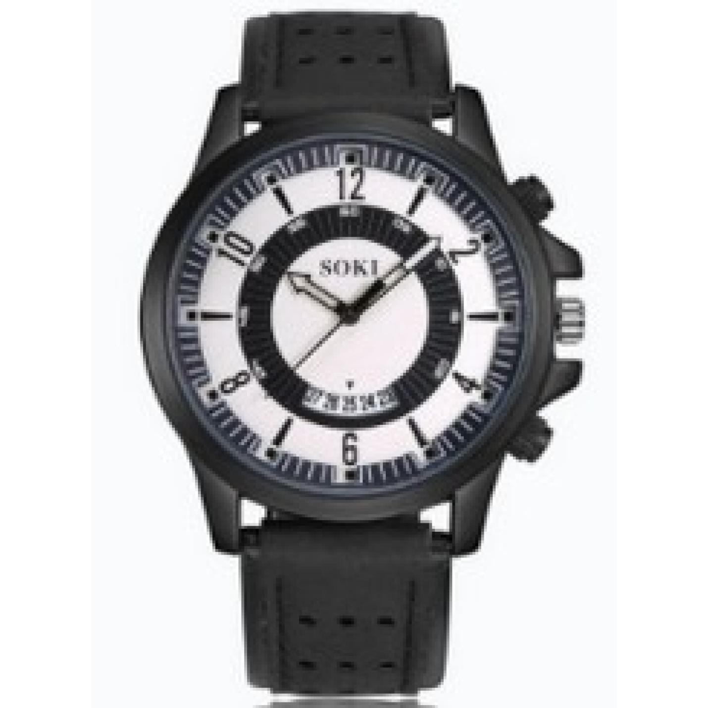 Hidzo Horloge Soki ø 37 mm - Zwart - Inclusief horlogedoosje