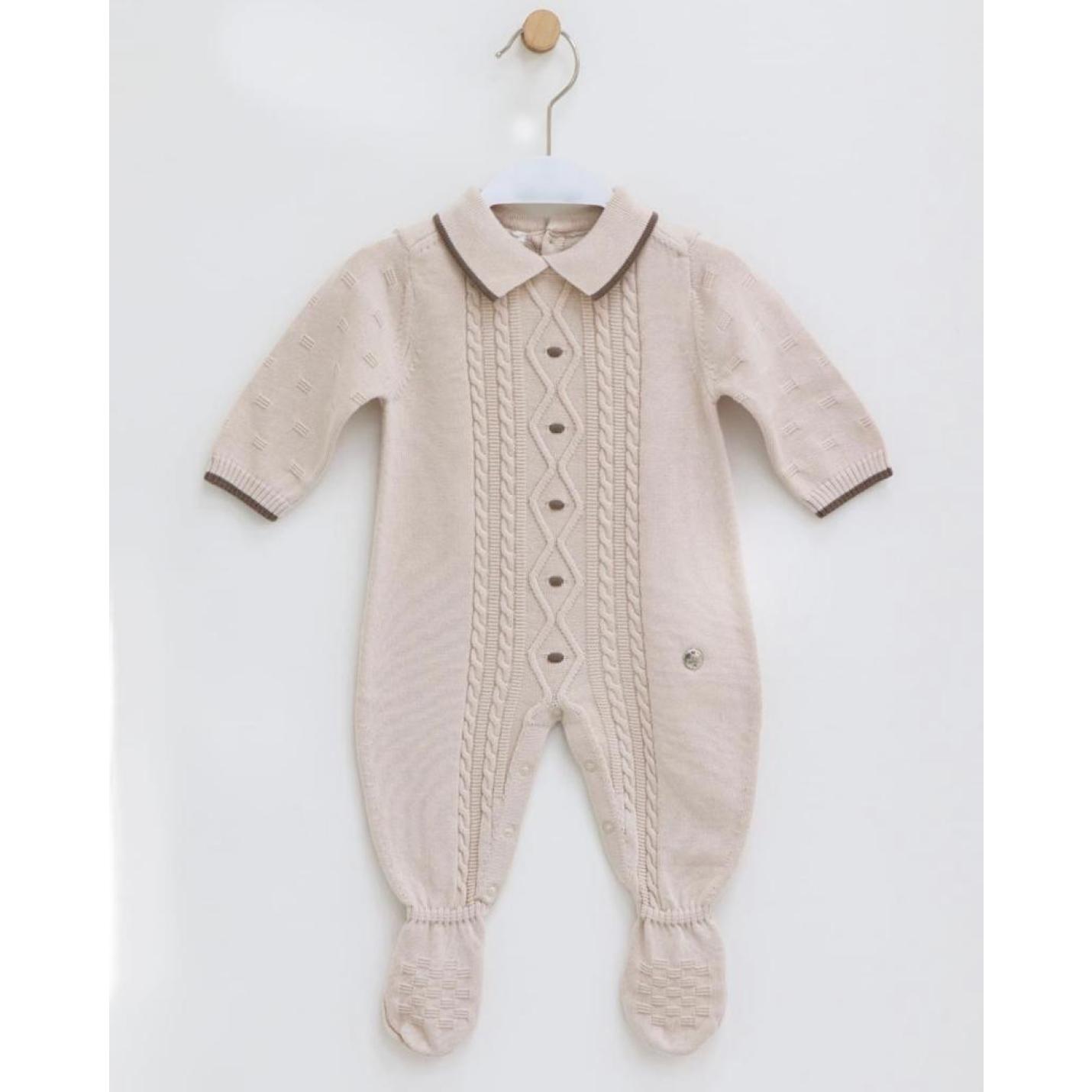 Beige babysuit with socks