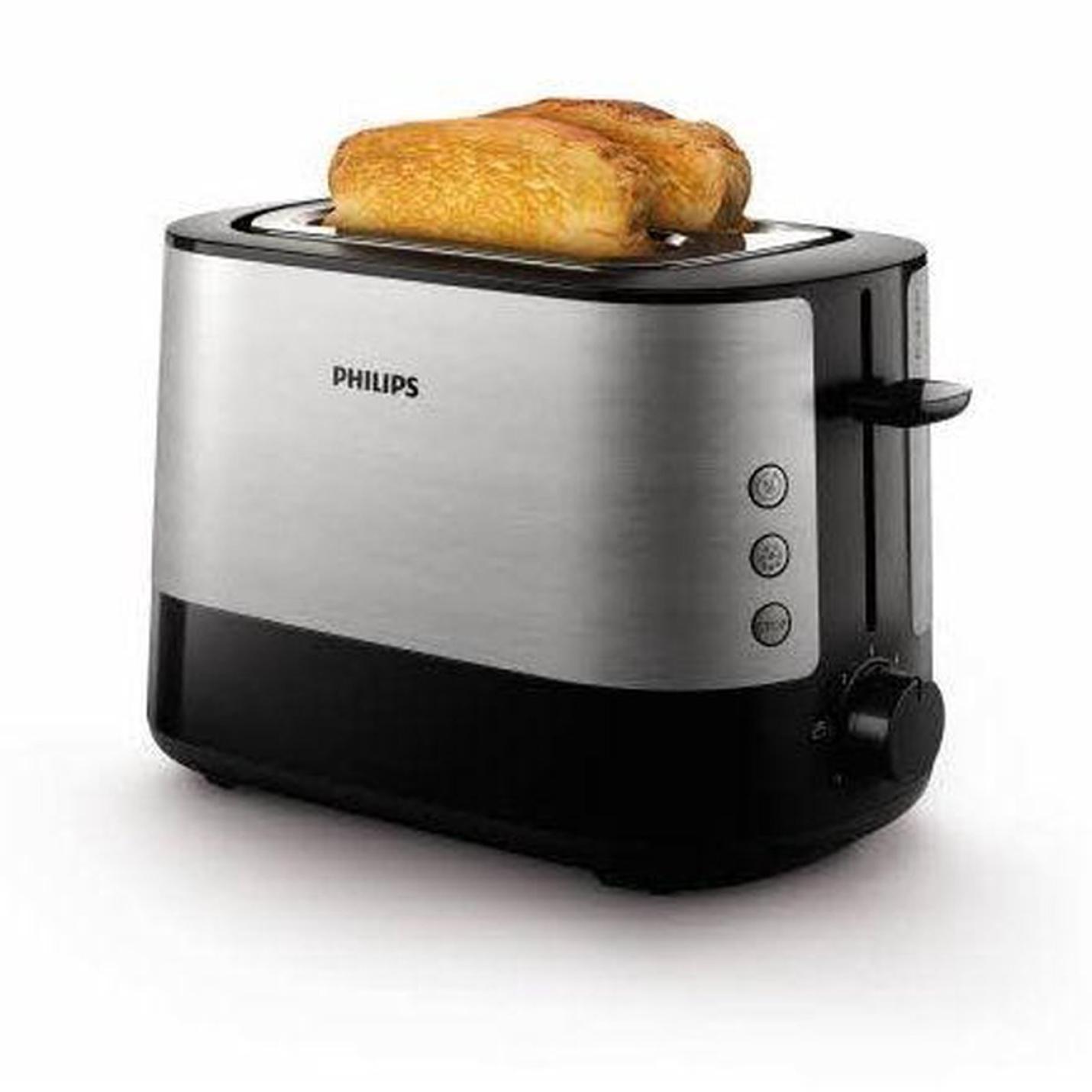 Philips brede broodrooster met 2 sleuven, broodrooster Retail XL | Webshoplocatie.nl