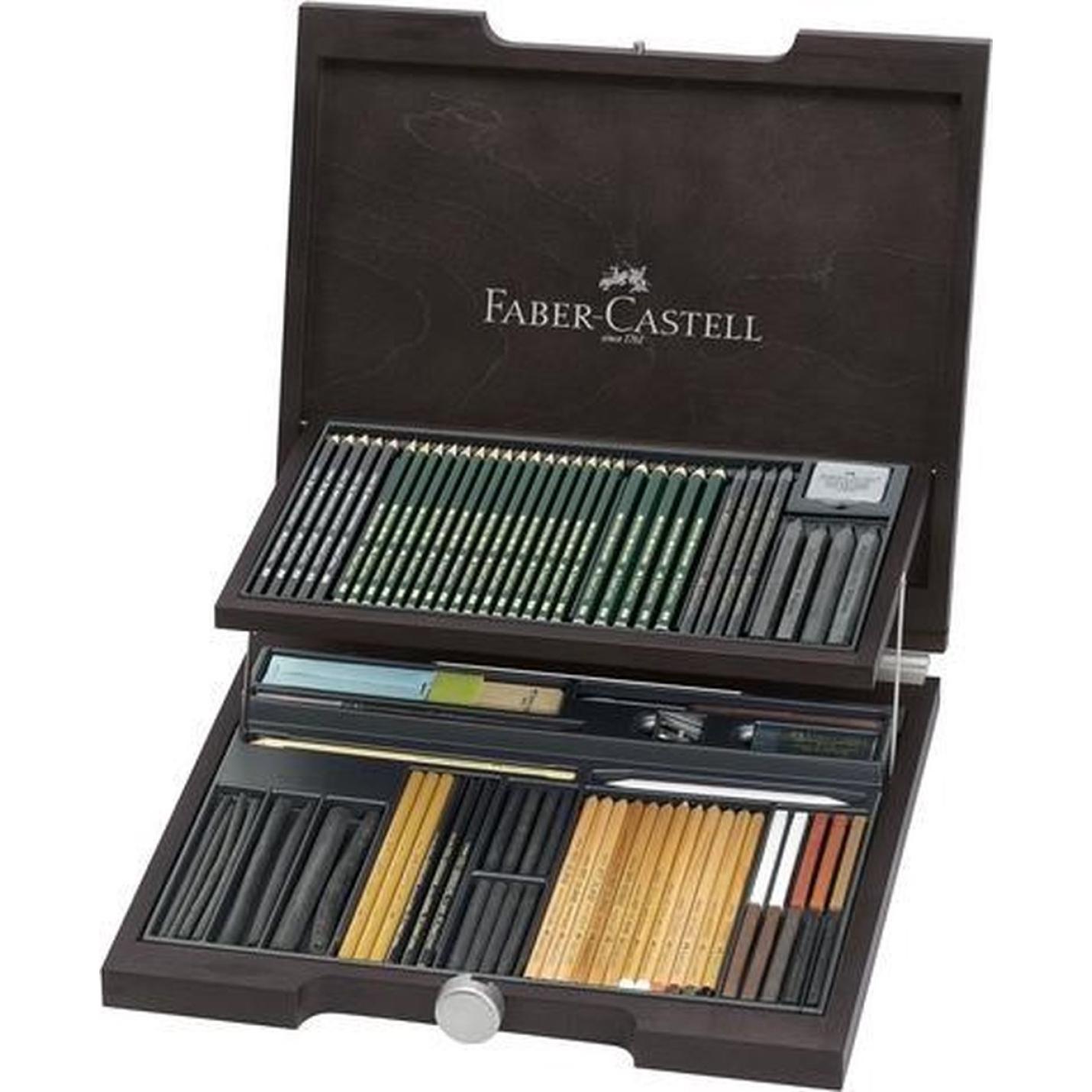 potlood Faber-Castell Pitt Monochromos Artist set houten koffer 3