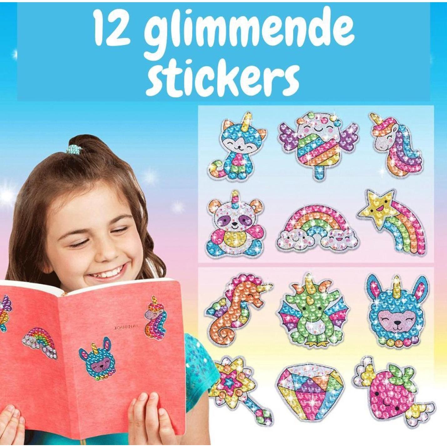 Diamond painting voor kinderen  12 stickers  2 zonnen  6