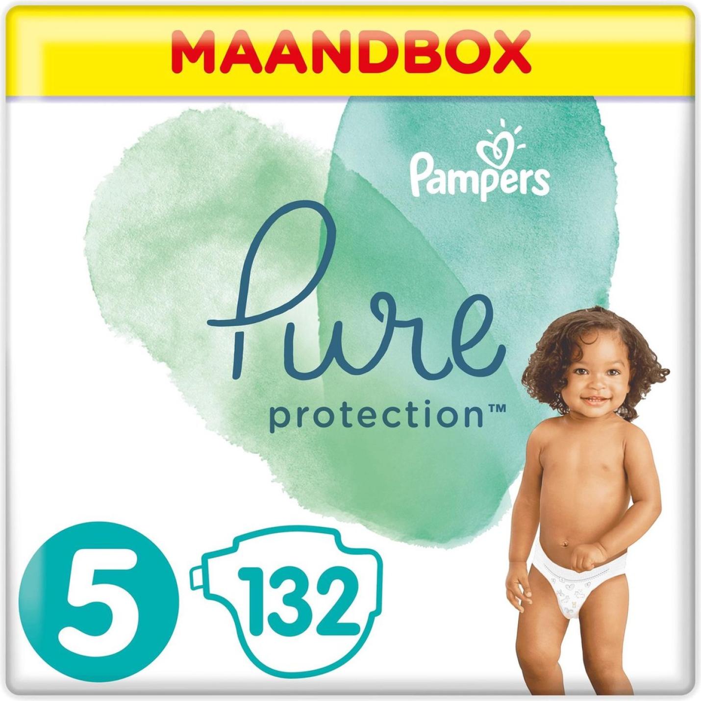 Pampers Pure Protection Luiers - Maat 5 (+11 kg) - 132 stuks - Maandbox Retail XL Webshoplocatie.nl