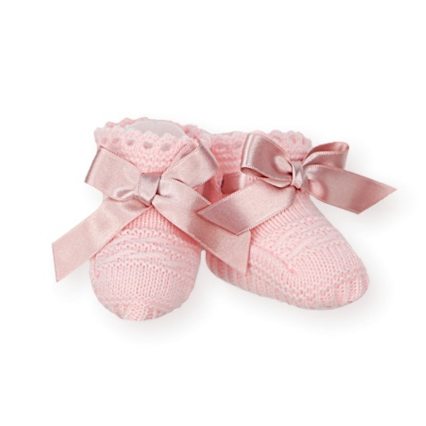 Roze bow petalo newborn slofjes