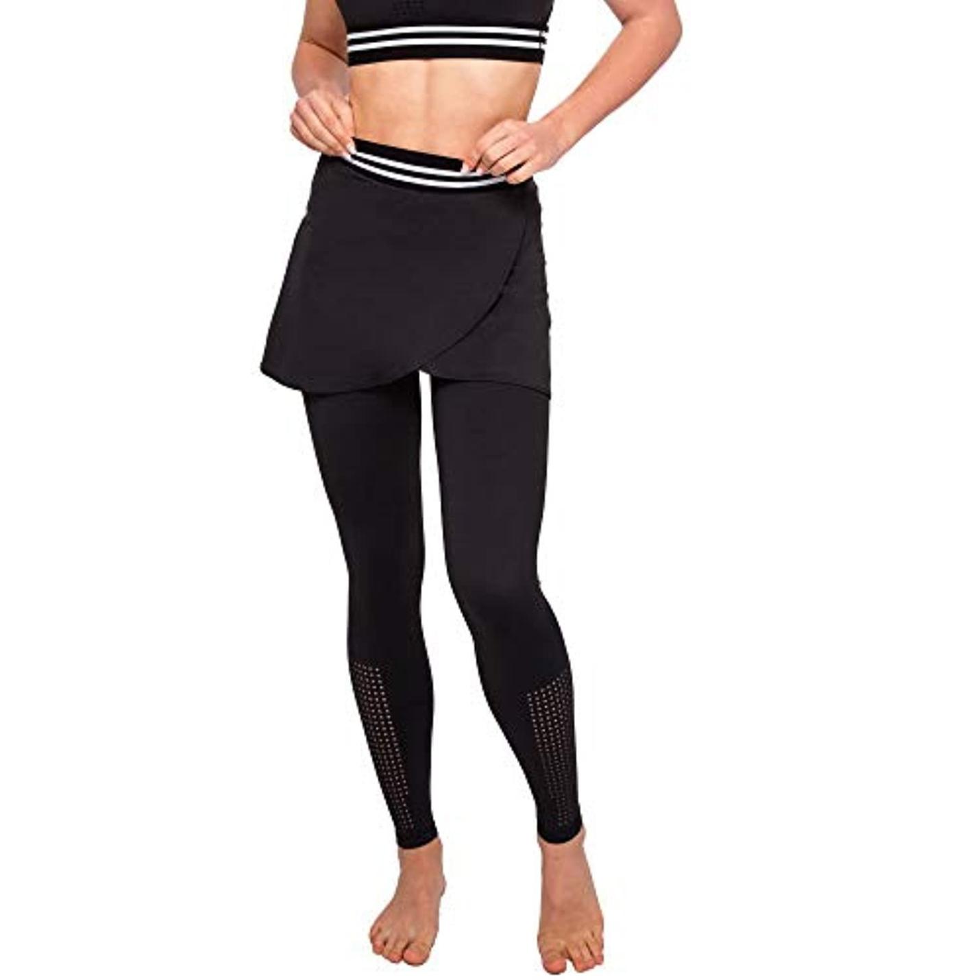 Dameslegging met rok - broek voor yoga, pilates, fitness, sport L