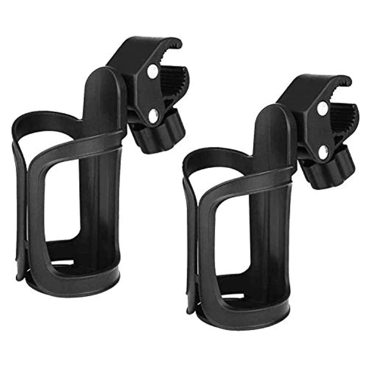 Flessenhouder voor op de fiets, set van 2 stuks, voor kinderwagen, drankenhouder, fiets, universeel, 360 graden rotatie, drankhouder, flessenhouder voor fietsen, mountainbikes, kinderwagen en rolstoel