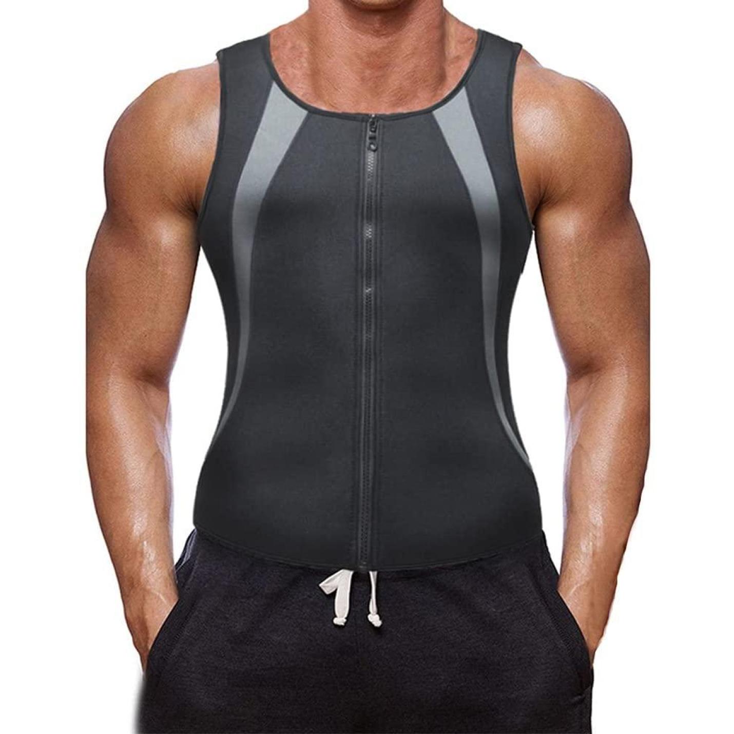 Body-Shaper, gewichtsverlies, sauna-zweet-body shaper voor heren, fitness, zwart Gray  3XL