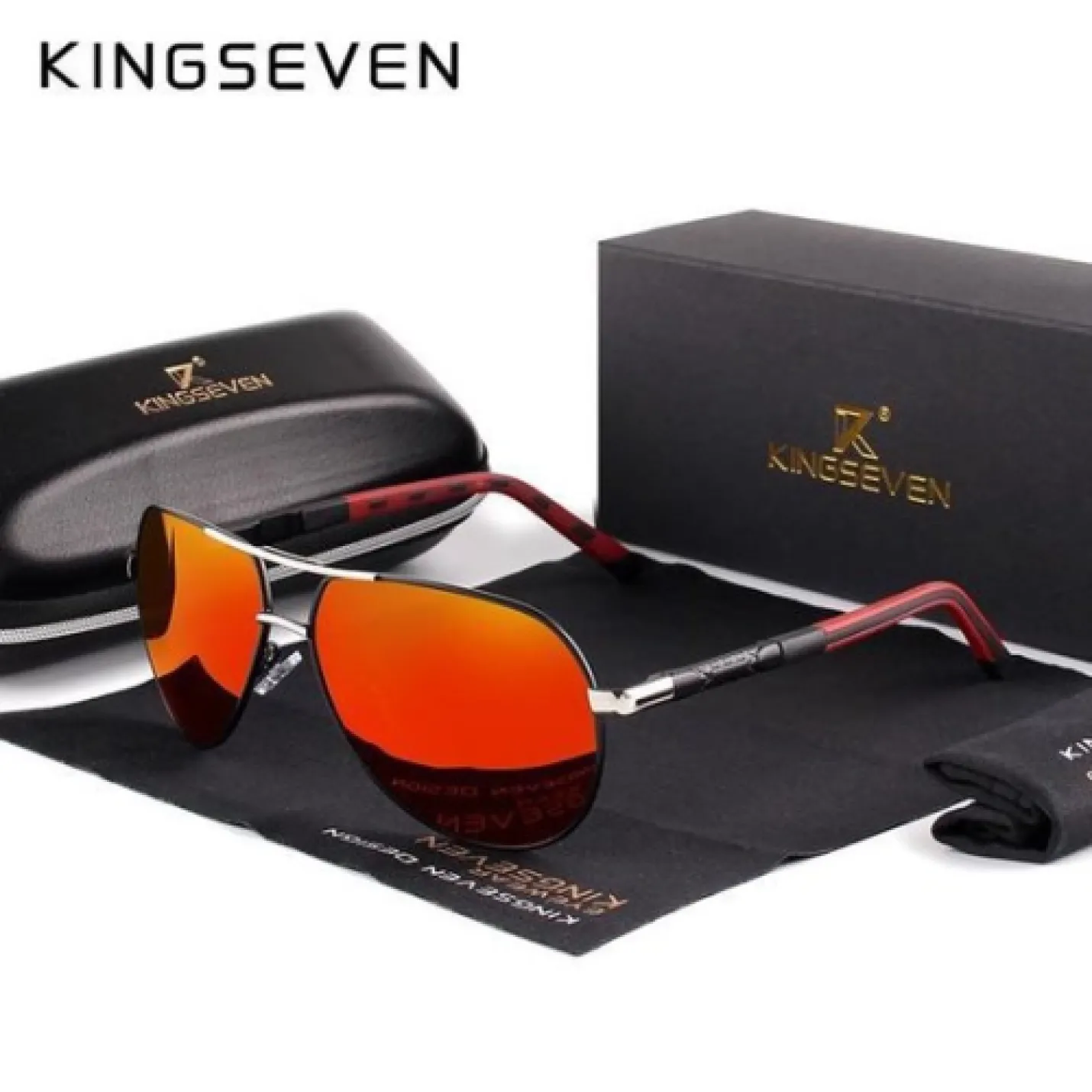 KingSeven Redstar - Pilotenbril met UV400 en polarisatie filter - Z68