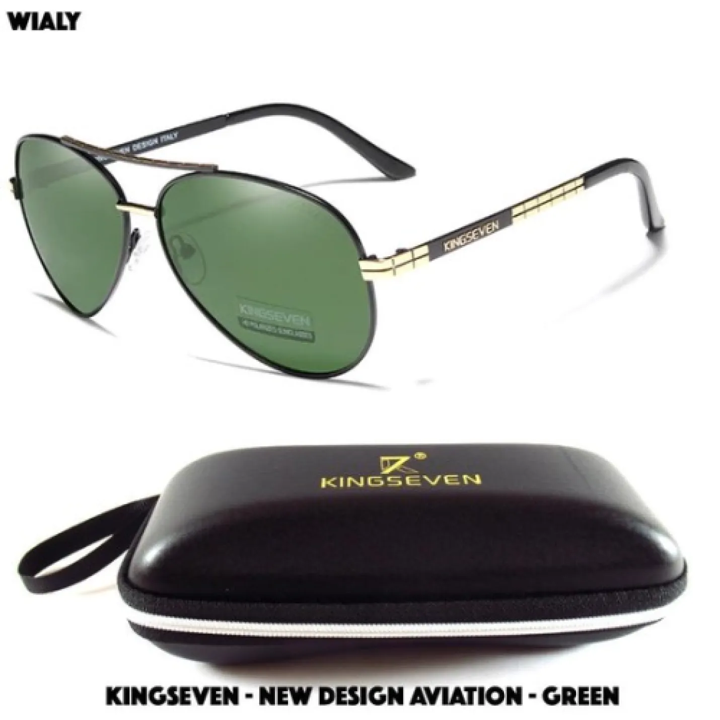 KingSeven - New Design Aviation Green - Aluminium piloten zonnebril met gepolariseerde UV400 glazen - Z93