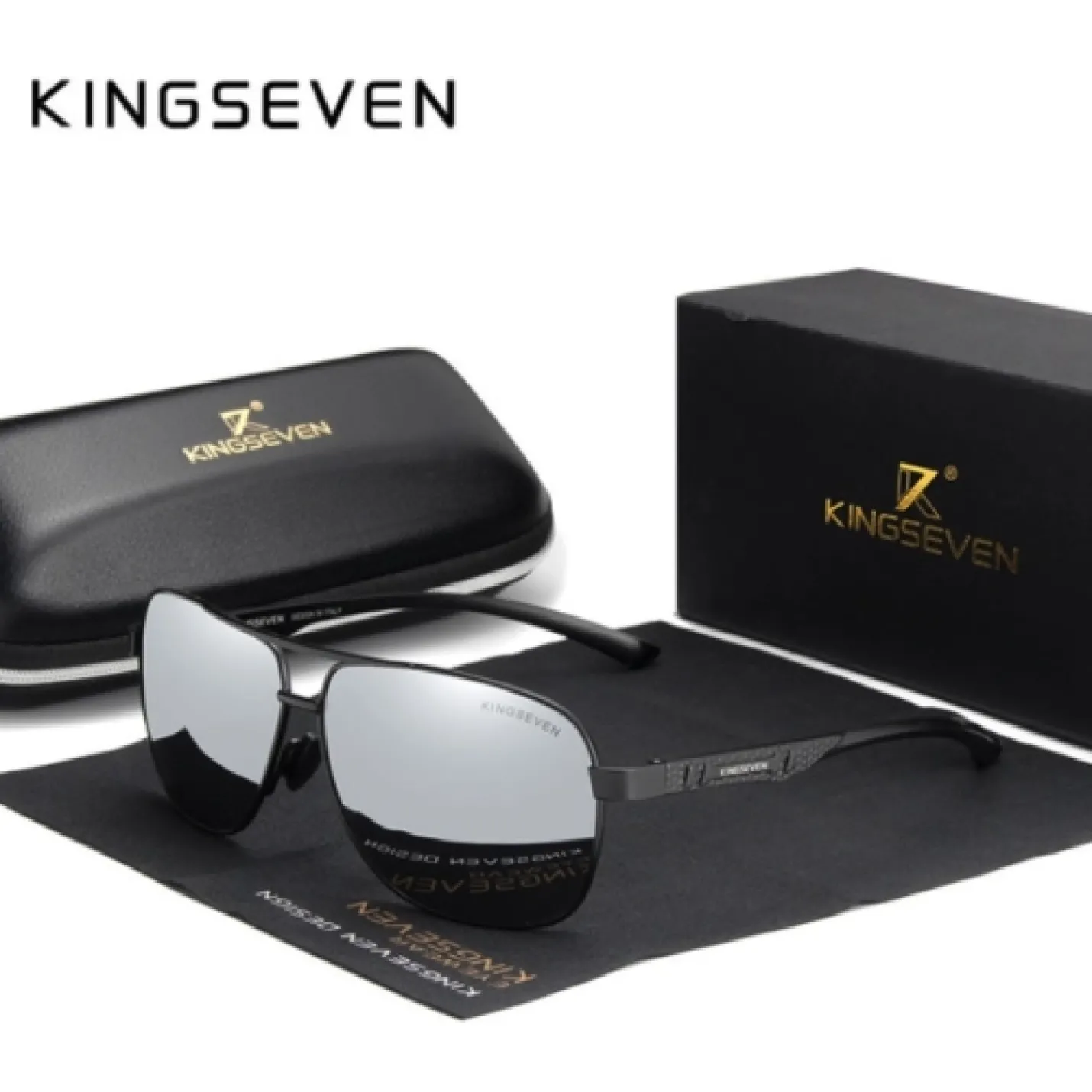 KingSeven Greystar - Zonnebril Heren - Pilotenbril met UV400 en polarisatie filter - Z189