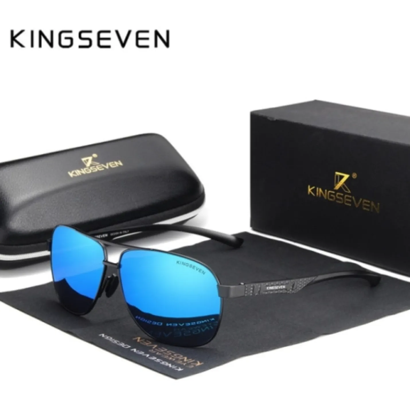 KingSeven Bluestar - Zonnebril Heren - Pilotenbril met UV400 en polarisatie filter - Z191