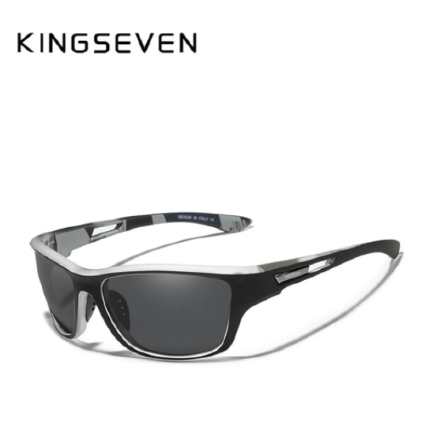 KingSeven Zwart/Wit - Sports met UV400 en polarisatie filter - Z203