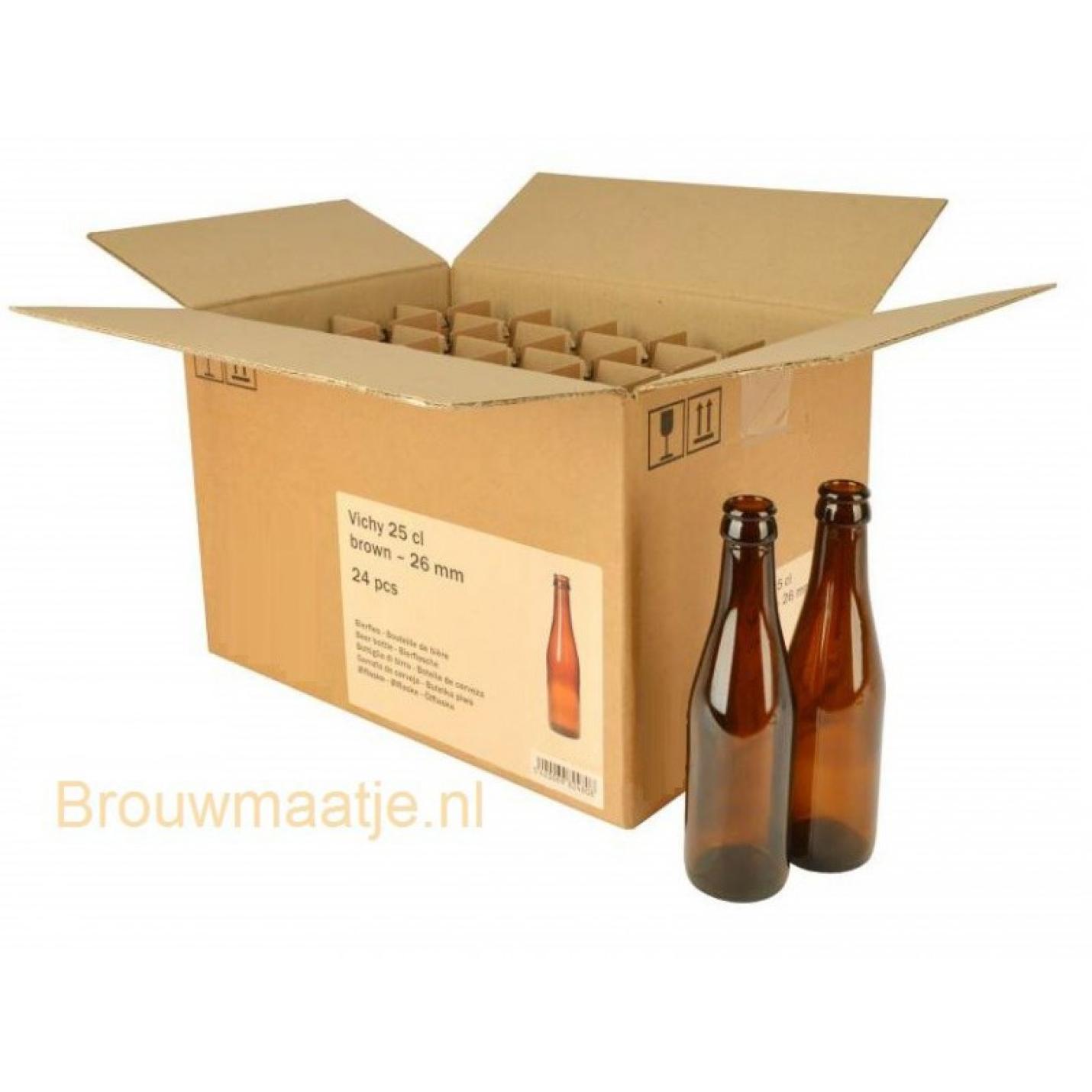 Bierfles Vichy 33 Cl, Bruin, 26 Mm, Doos 24 St.