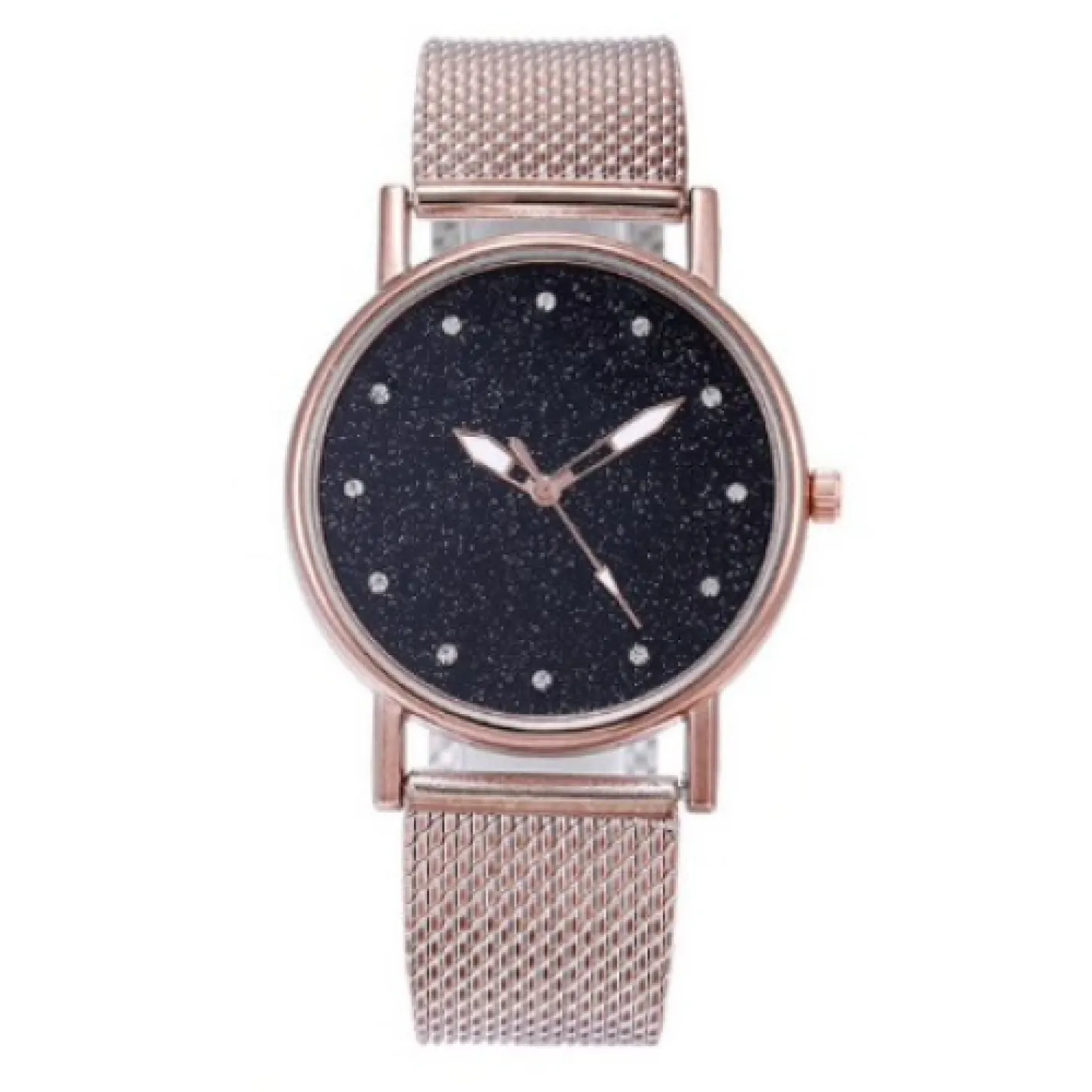 Hidzo Horloge Sterren Quartz Ø 37 mm - Rose-Goud - Staal