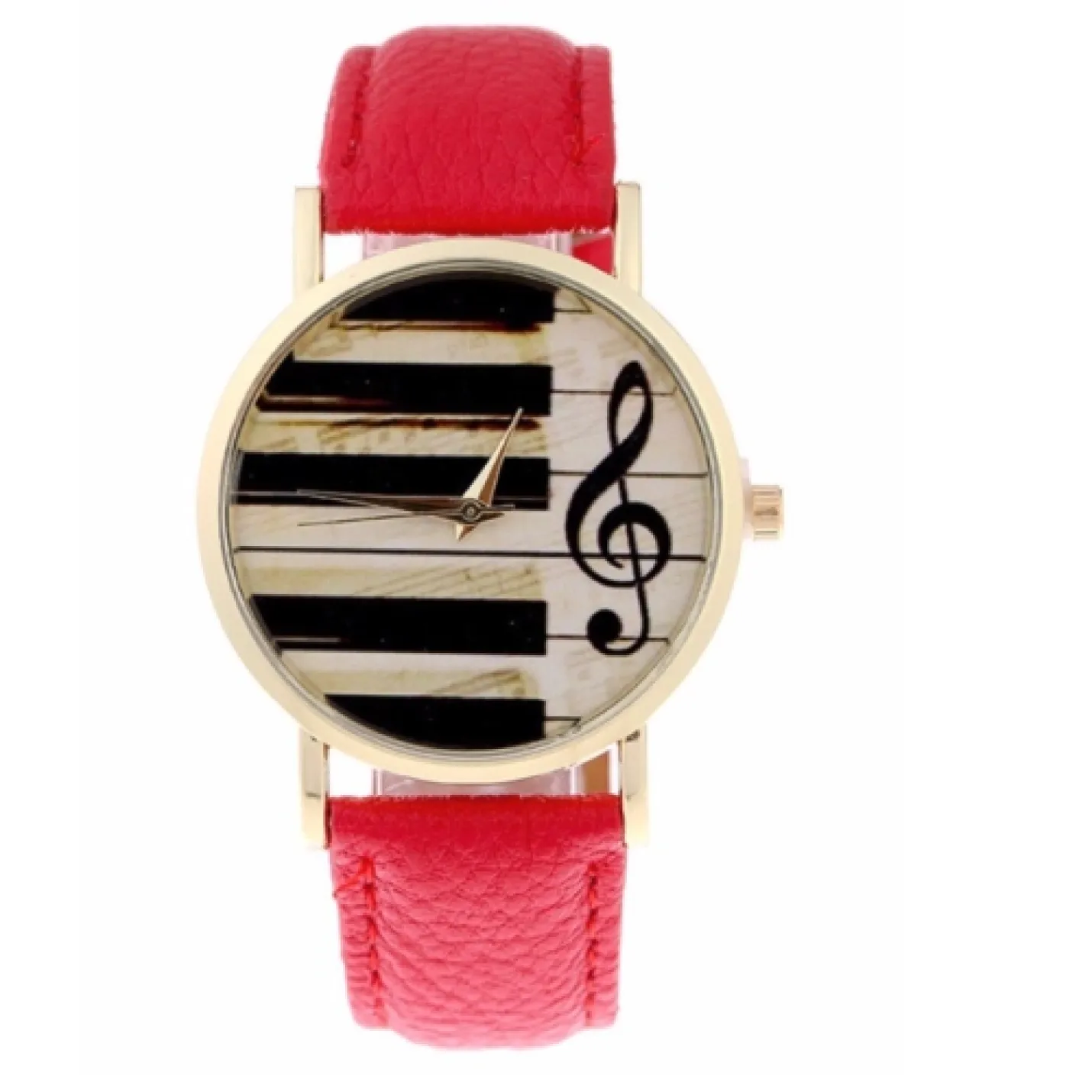 Hidzo Horloge Piano - Ø 37 mm - Donker Roze - Kunststof