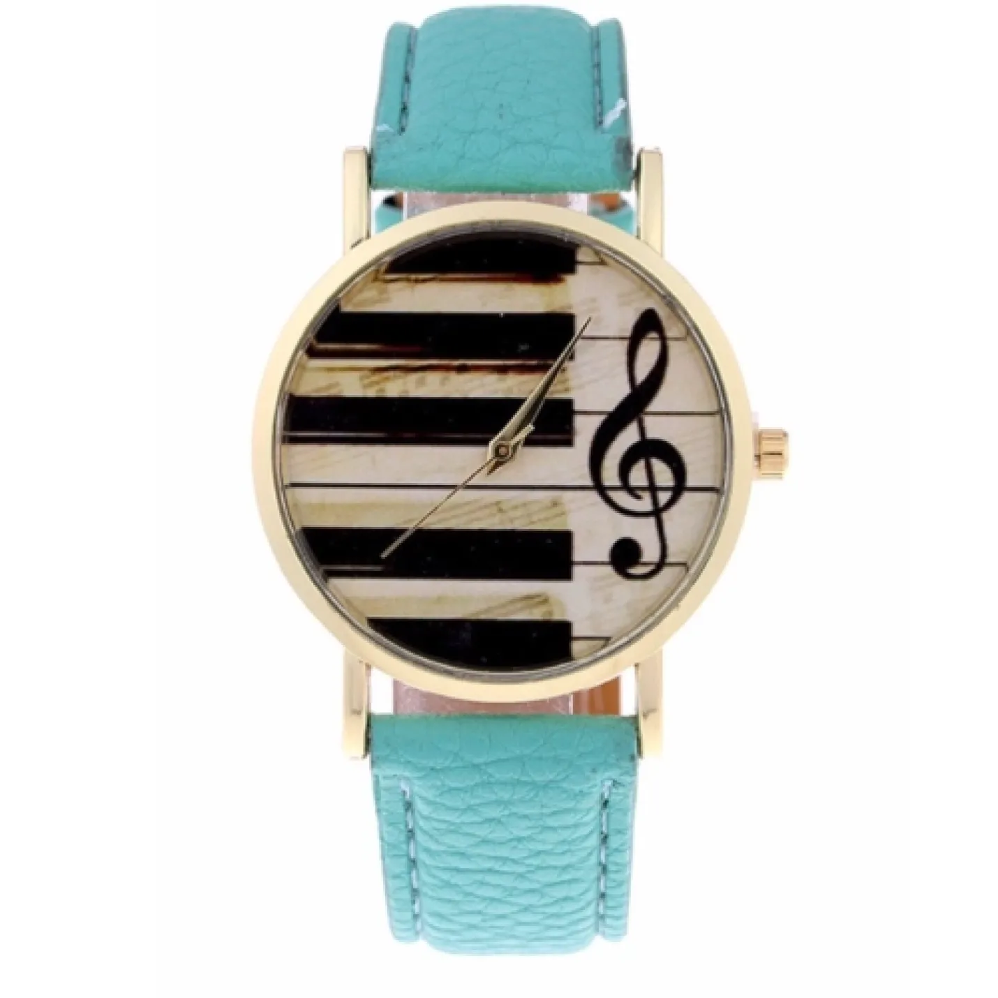 Hidzo Horloge Piano - Ø 37 mm - Turquoise - Kunststof