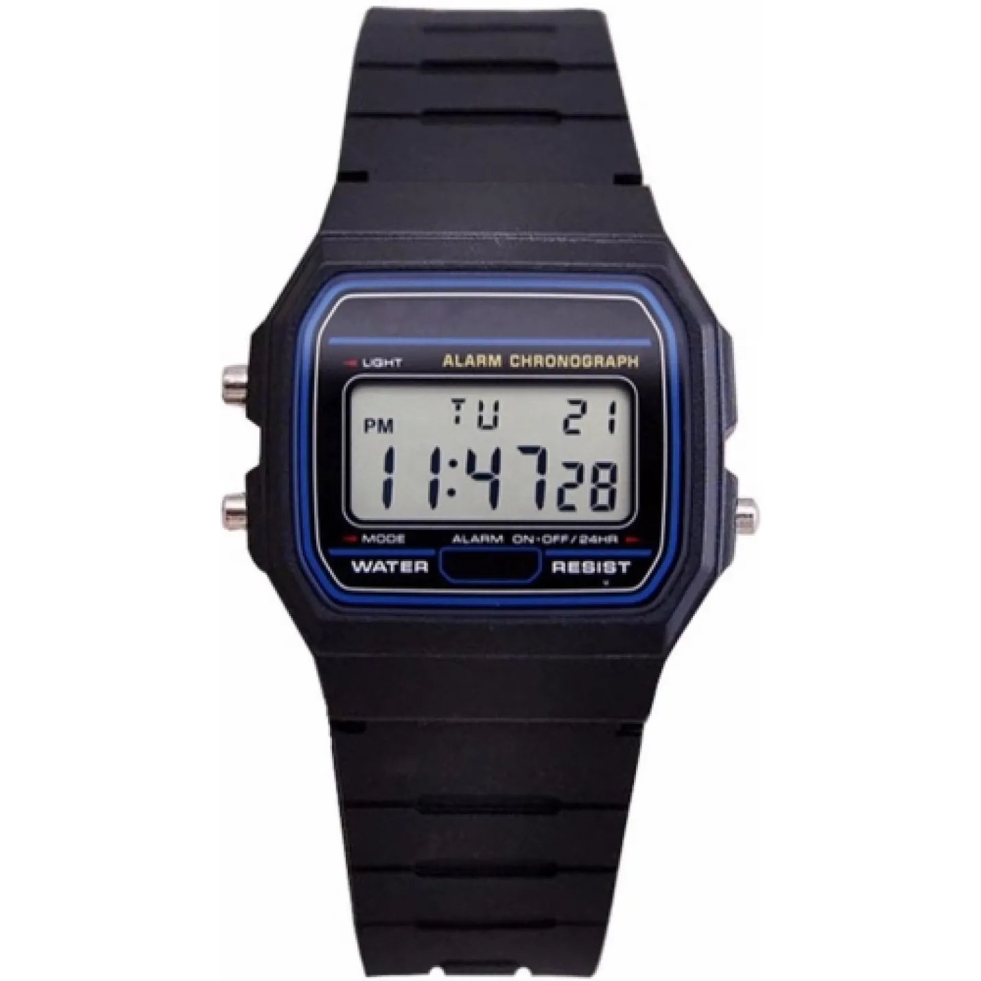 Hidzo Horloge Digital Watch Ø 37 mm - Zwart - Kunststof