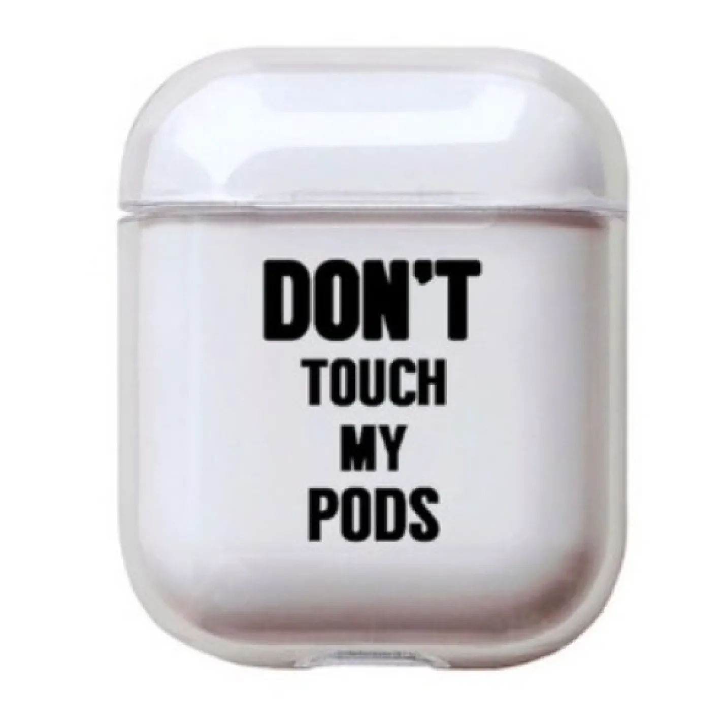 Hidzo hoes voor Apple's Airpods - Hard Case - Don't Touch My Pod - Wit