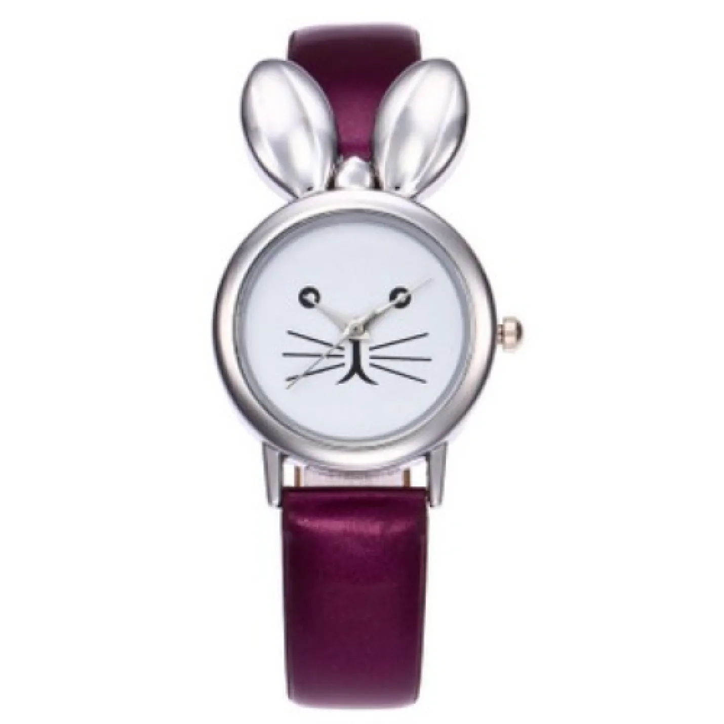 Hidzo Horloge Konijn Ø 37 mm - Paars - Kunstleer