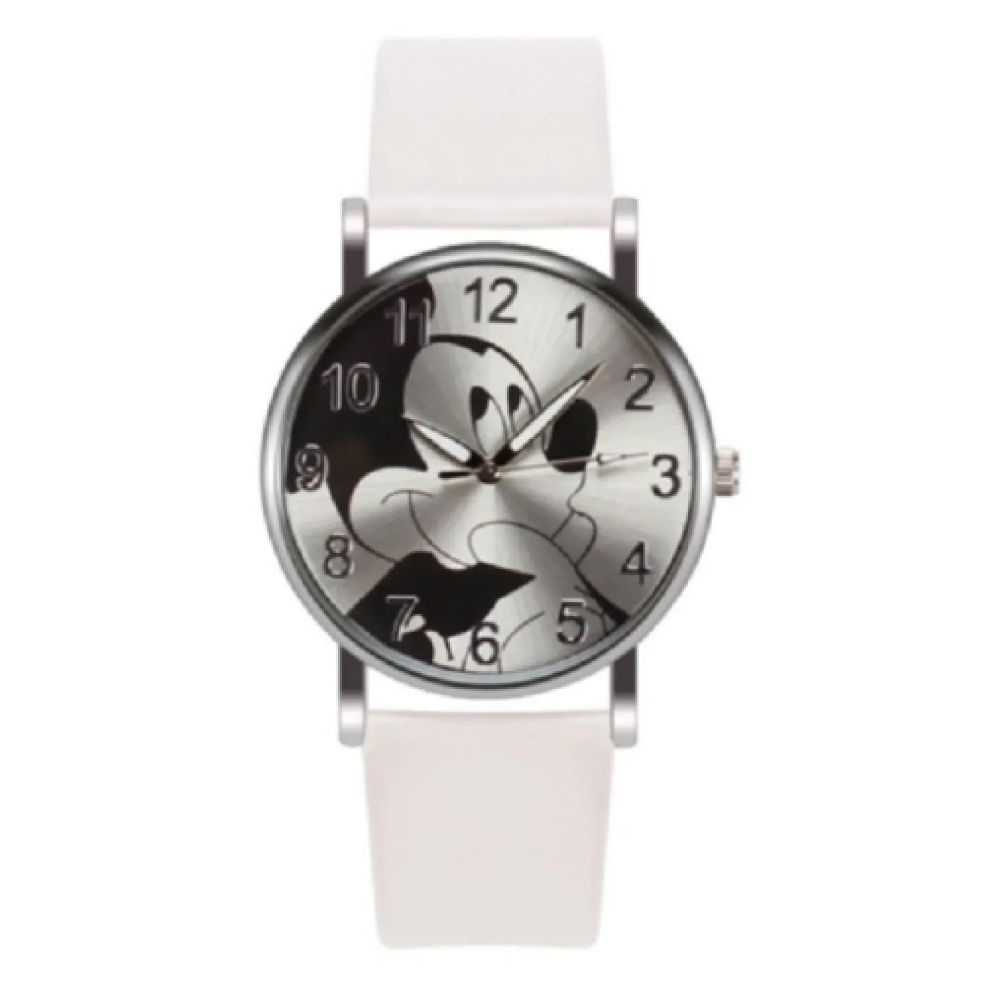Hidzo Horloge Mickey Mouse Ø 37 mm - Wit - Kunstleer