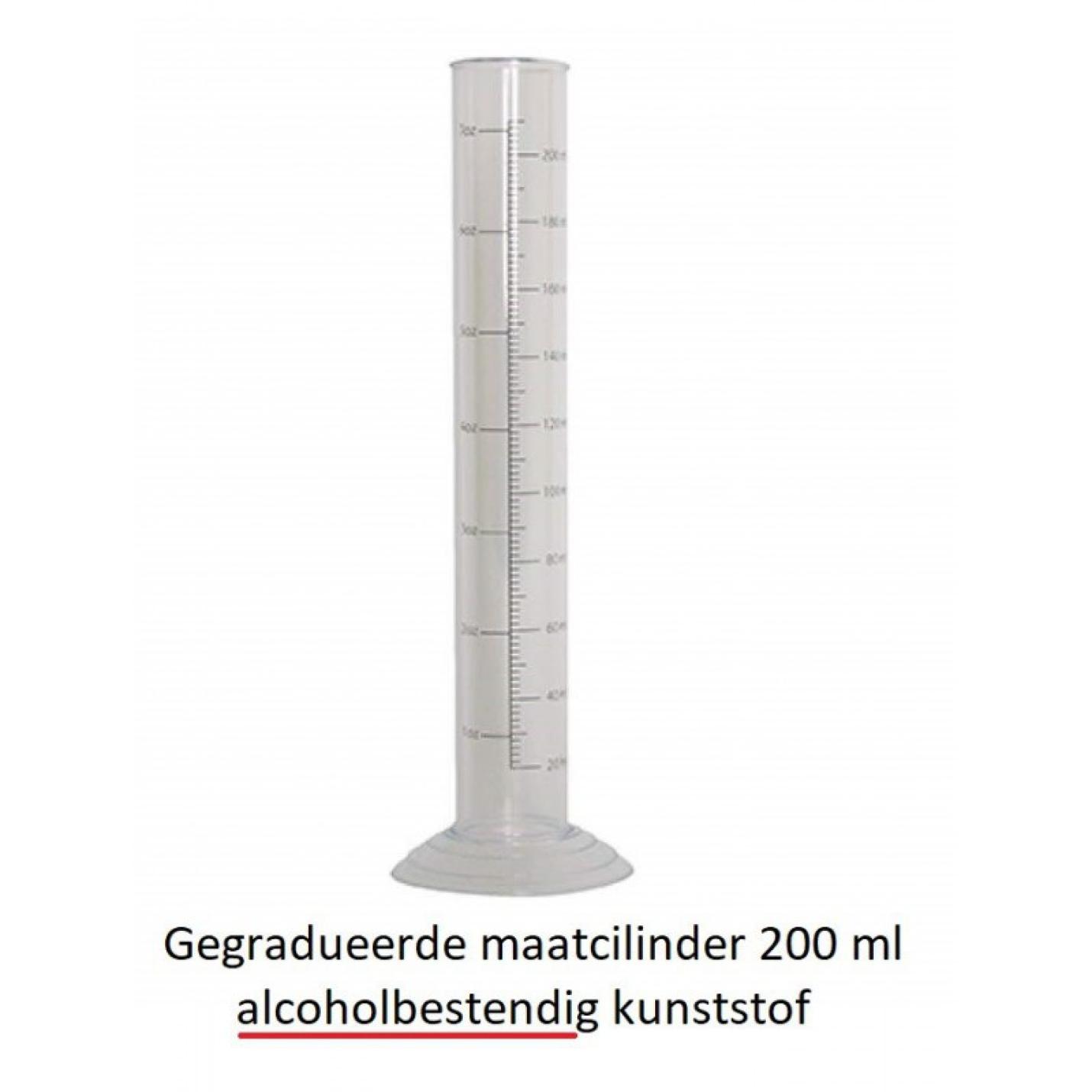 Maatcilinder gegradueerd 200 Ml - Alcoholbestendig Kunststof