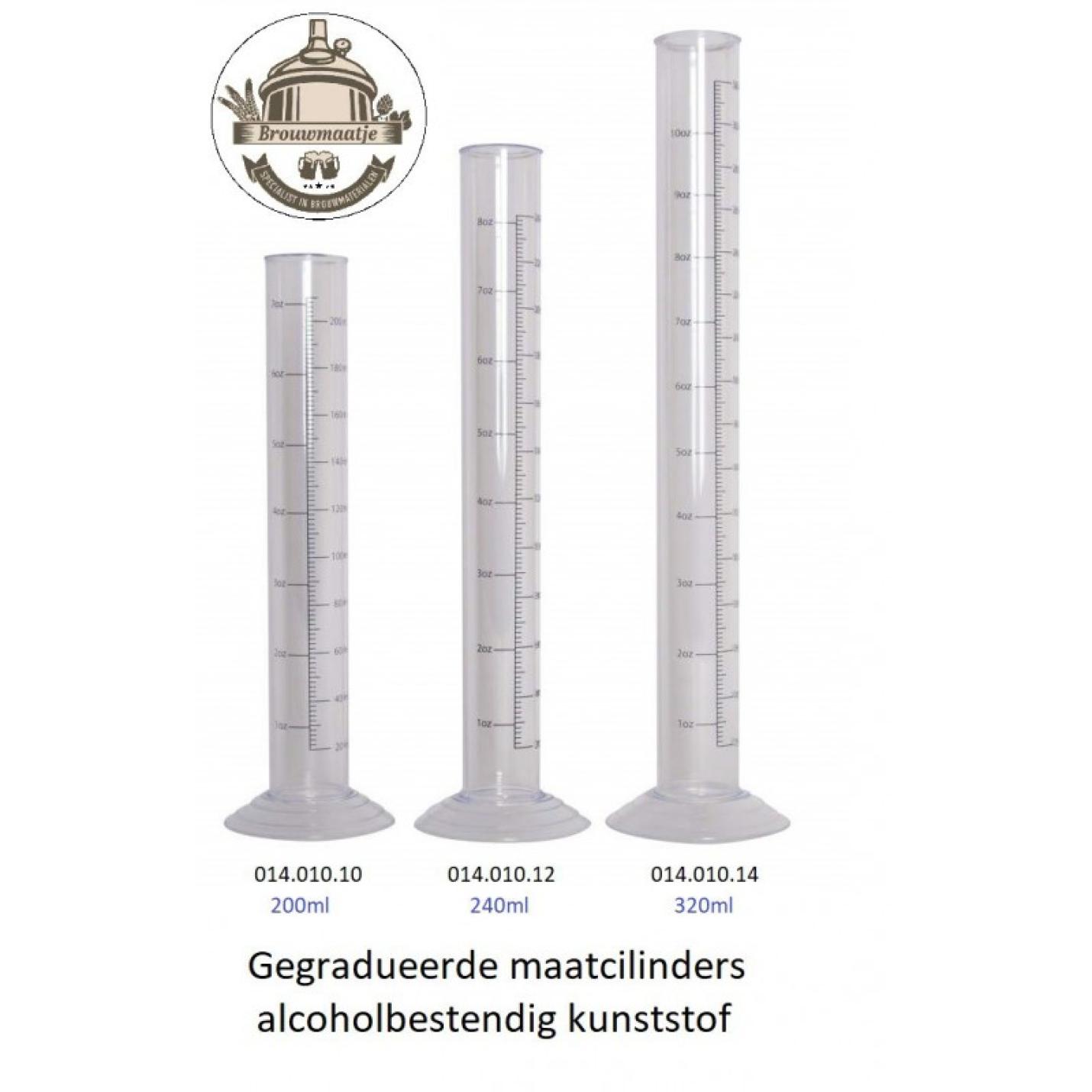 Gegradueerde Maatcilinder Set 200-240-320ml. Alc. Bestendig Kunstst.