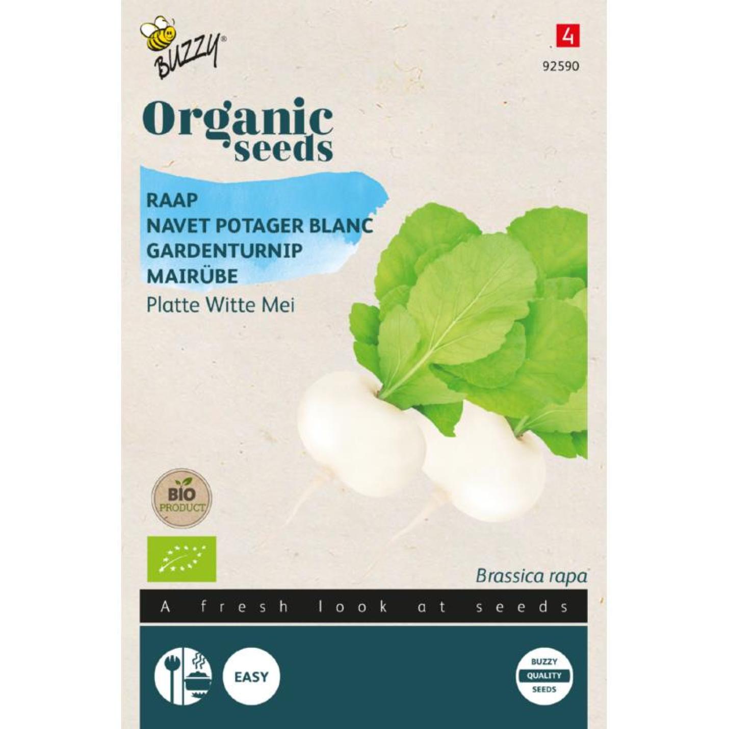 Buzzy® Organic Raap Platte Witte Mei (BIO)